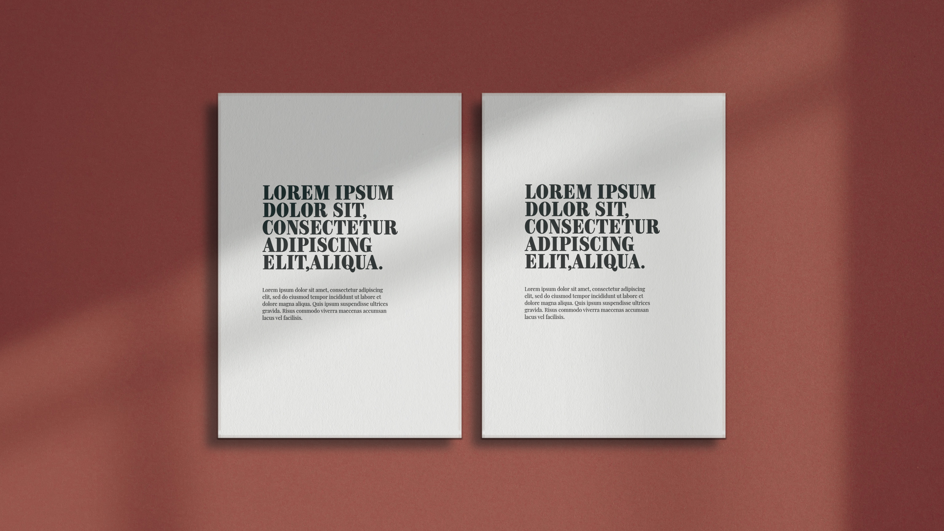 2 Paper Pages Flatlay PSD Mockup