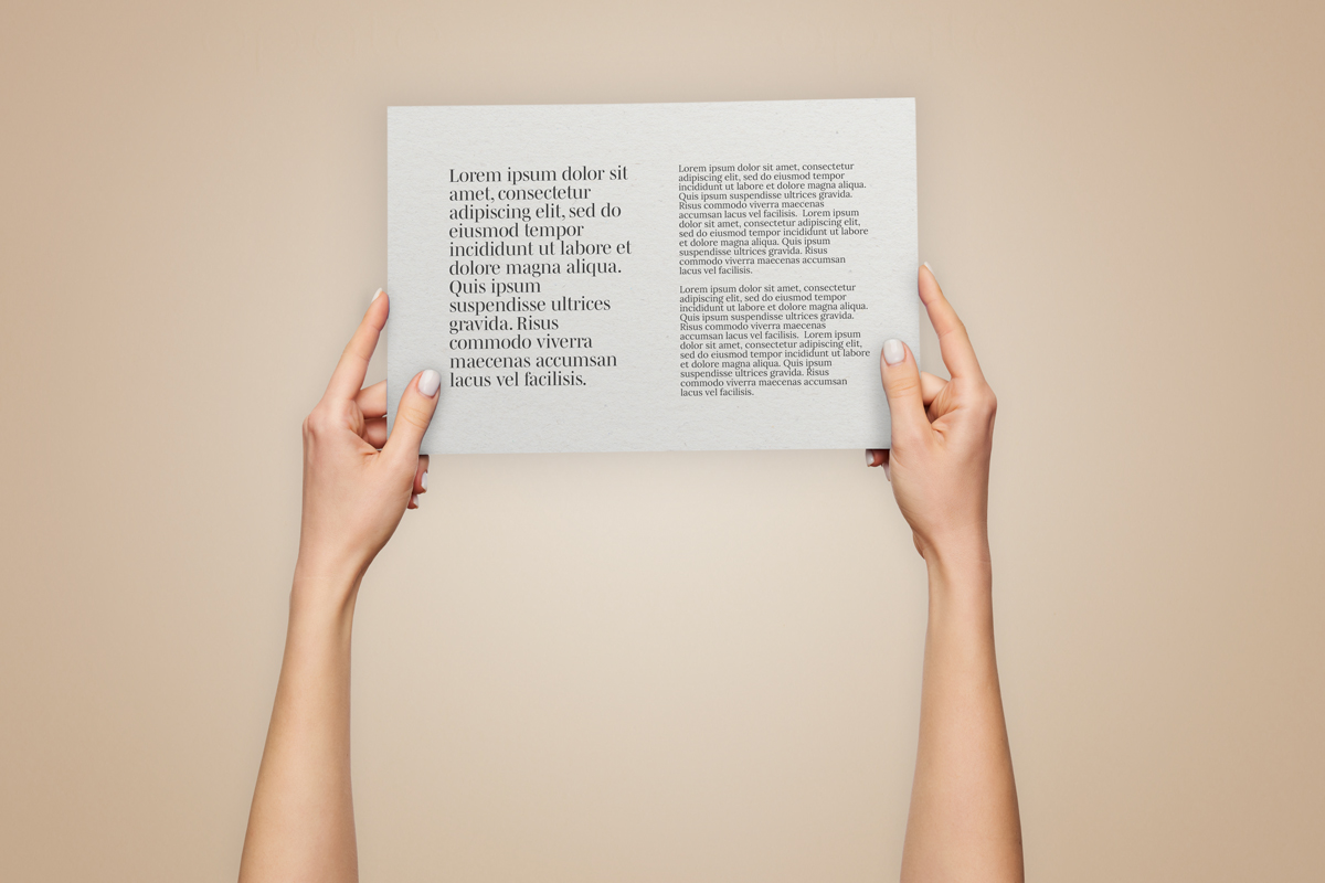 1 Paper Held With Hands PSD Mockup