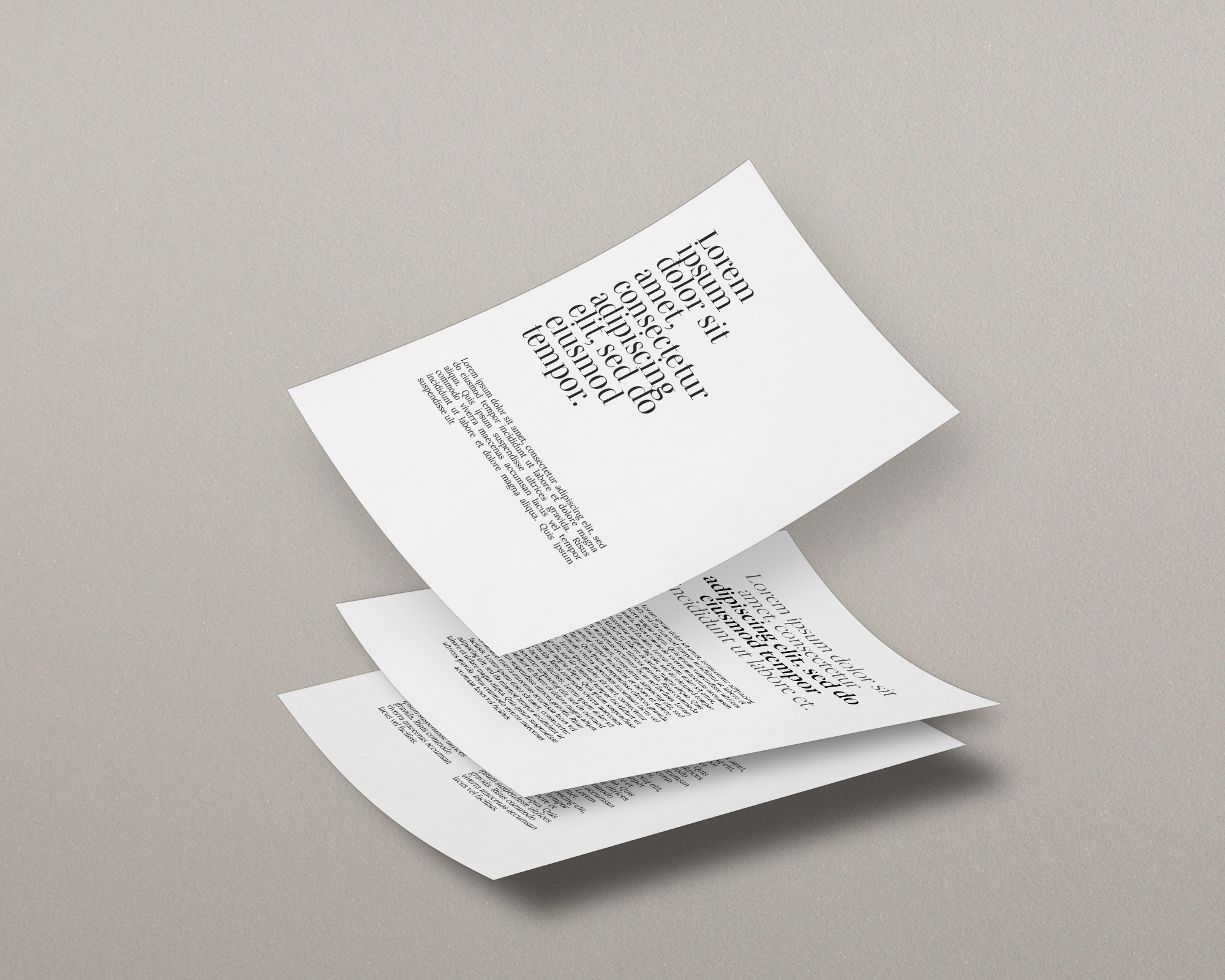 3 Falling Paper Pages PSD Mockup