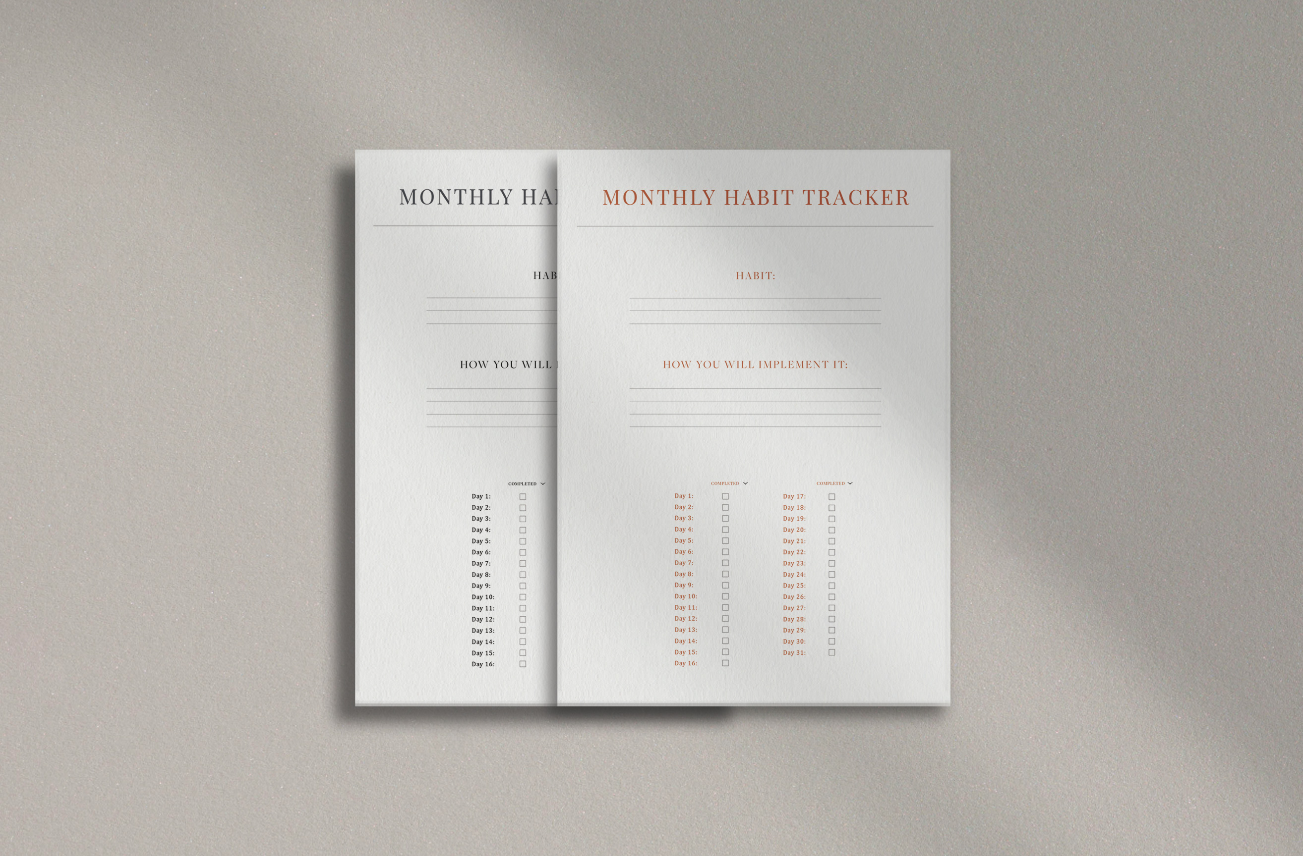 Habit Tracker No.1 Printable