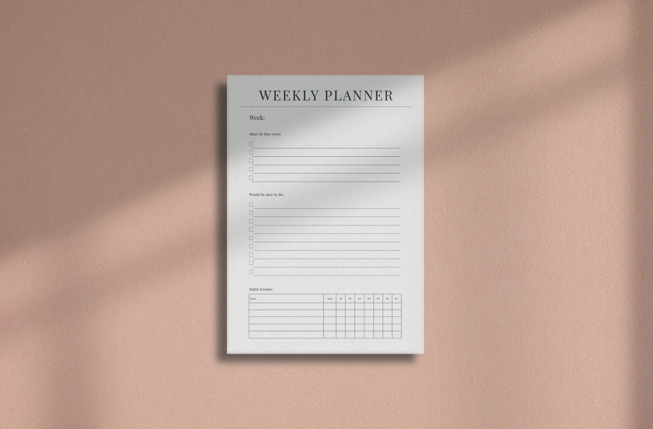 Weekly Planner No.1 Printable