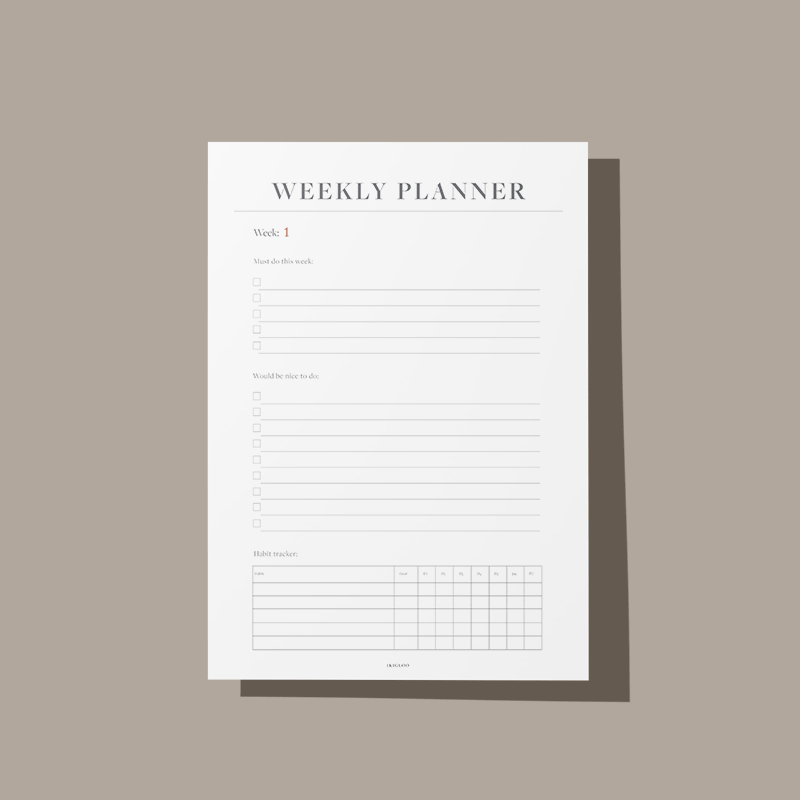 Weekly Planner No.1 Printable