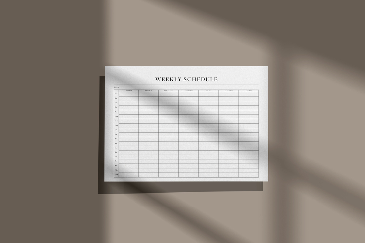 Weekly Schedule No.1 Printable