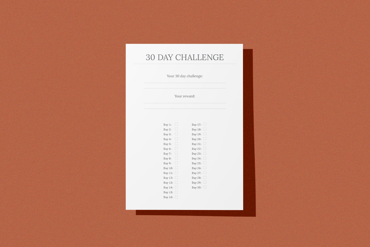30 Day Challenge No.1 Printable