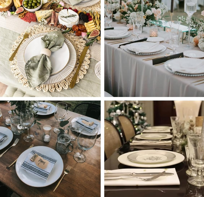 10.5” Porcelain Coupe Dinner Plates with Golden Rim, Stackable Off-White Ceramic Round Serving Plate for Salad, Dessert, Steak, Pasta (Set of 6)