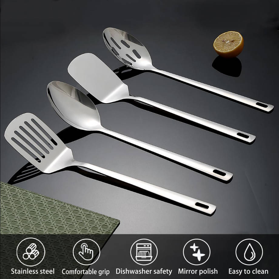 Stainless Steel Kitchen Utensils Set 4pcs, Cooking Utensils Set