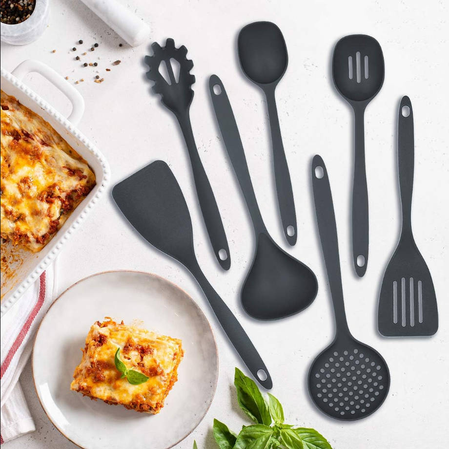 Cooking Kitchen Utensils Set – 7 Pieces, Nylon Tools for Nonstick Cookware