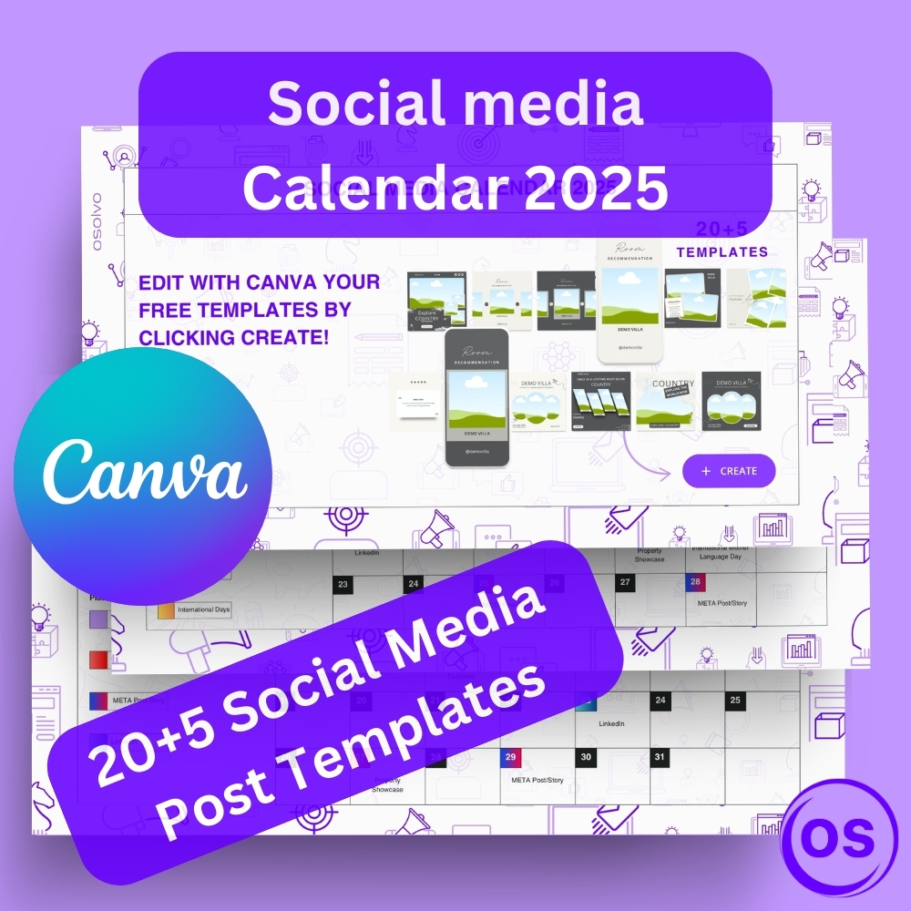 2025 Social Media Calendar & Templates (20+5)