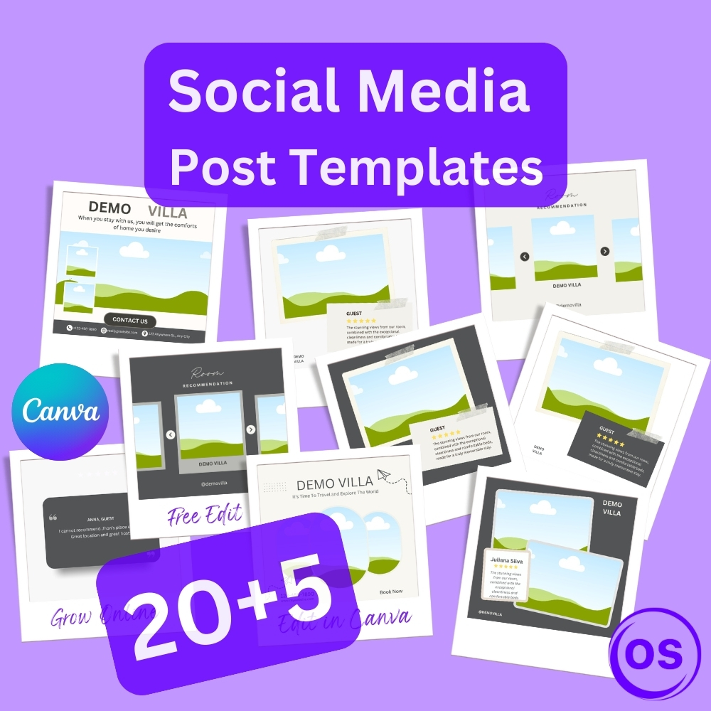 2025 Social Media Calendar & Templates (20+5)
