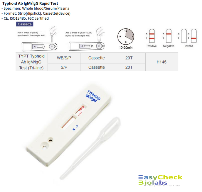 Typhoïde Cassette IgG/IgM 