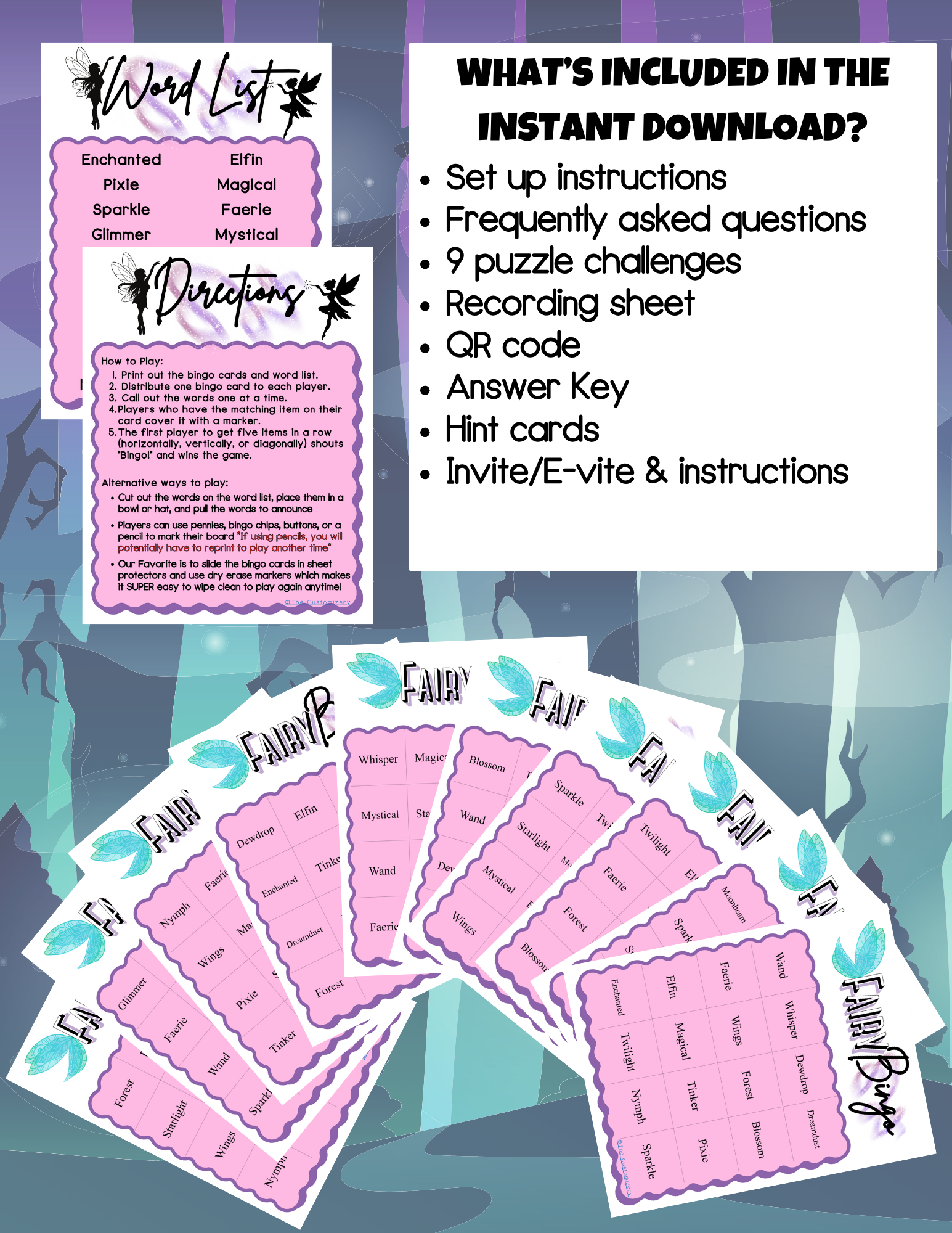 Fairy Printable Bingo