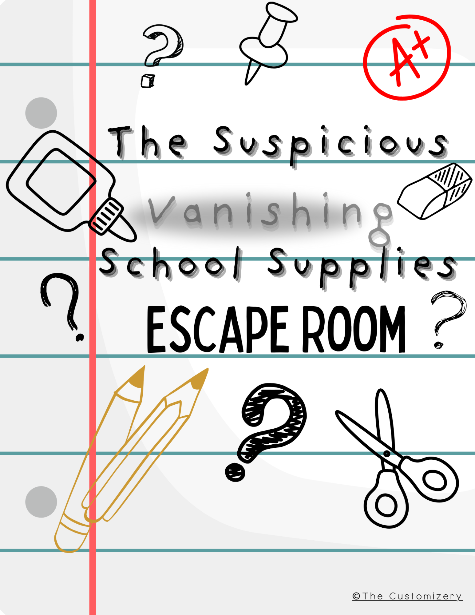 The Mystery of the Vanishing School Supplies - Printable Kids Escape Room Game