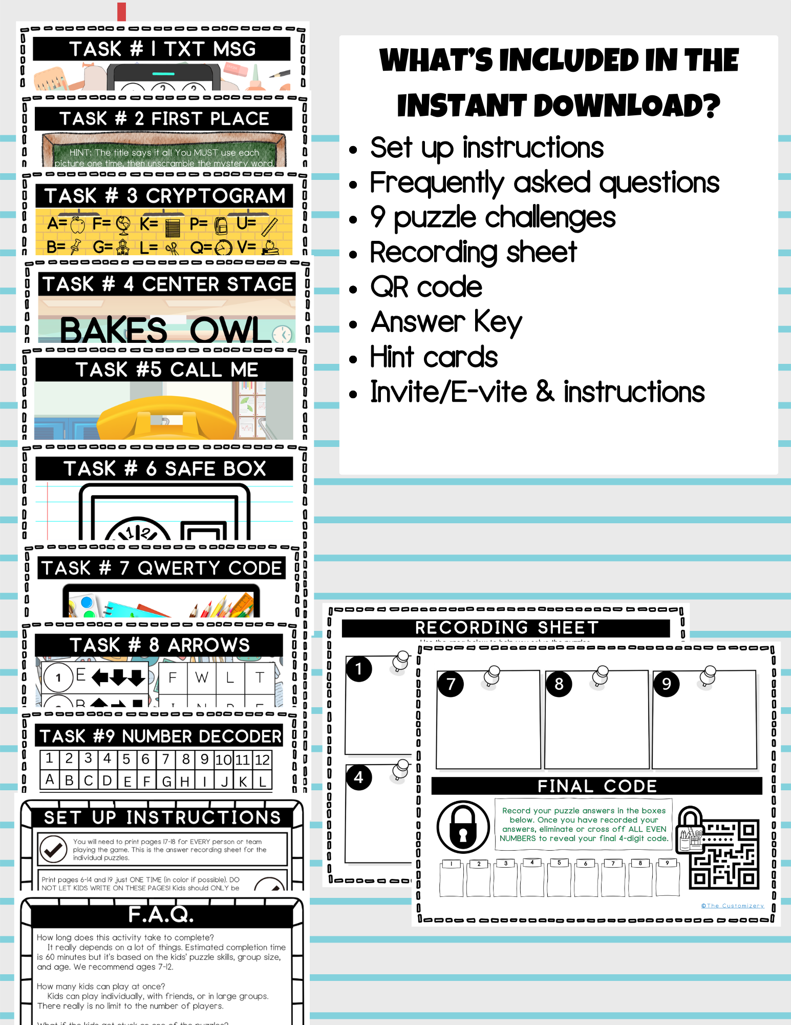 The Mystery of the Vanishing School Supplies - Printable Kids Escape Room Game