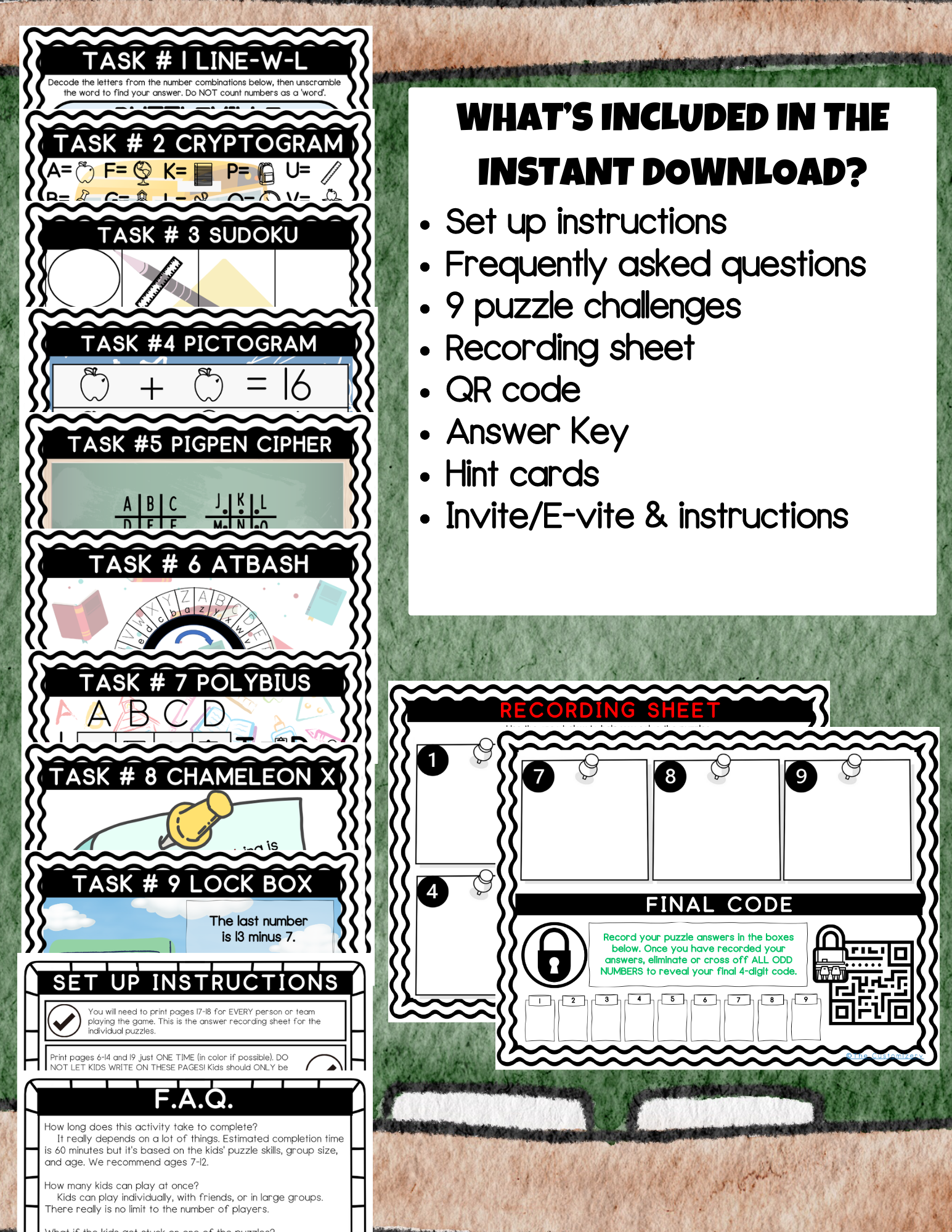 The Case of the Missing Classroom Key - Printable Kids Escape Room Game