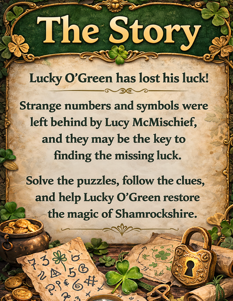 Leprechaun’s Luck Escape Room – Printable St Patrick’s Day Puzzle Game for Kids