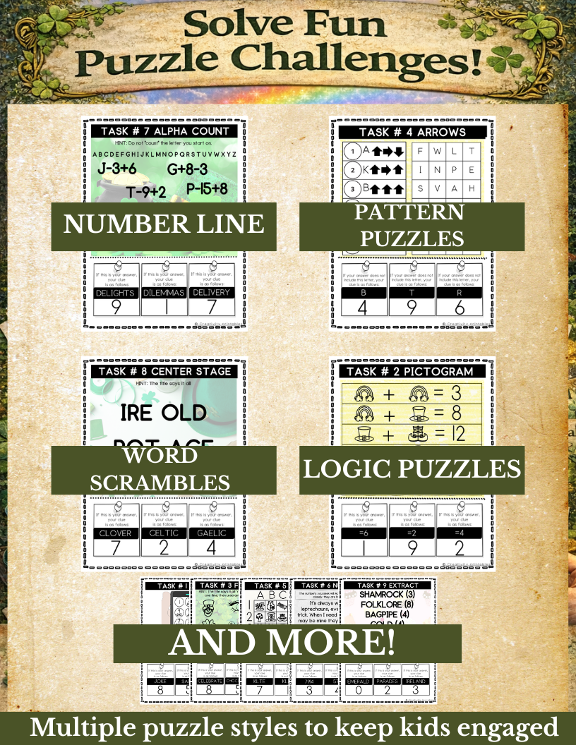 Leprechaun’s Luck Escape Room – Printable St Patrick’s Day Puzzle Game for Kids