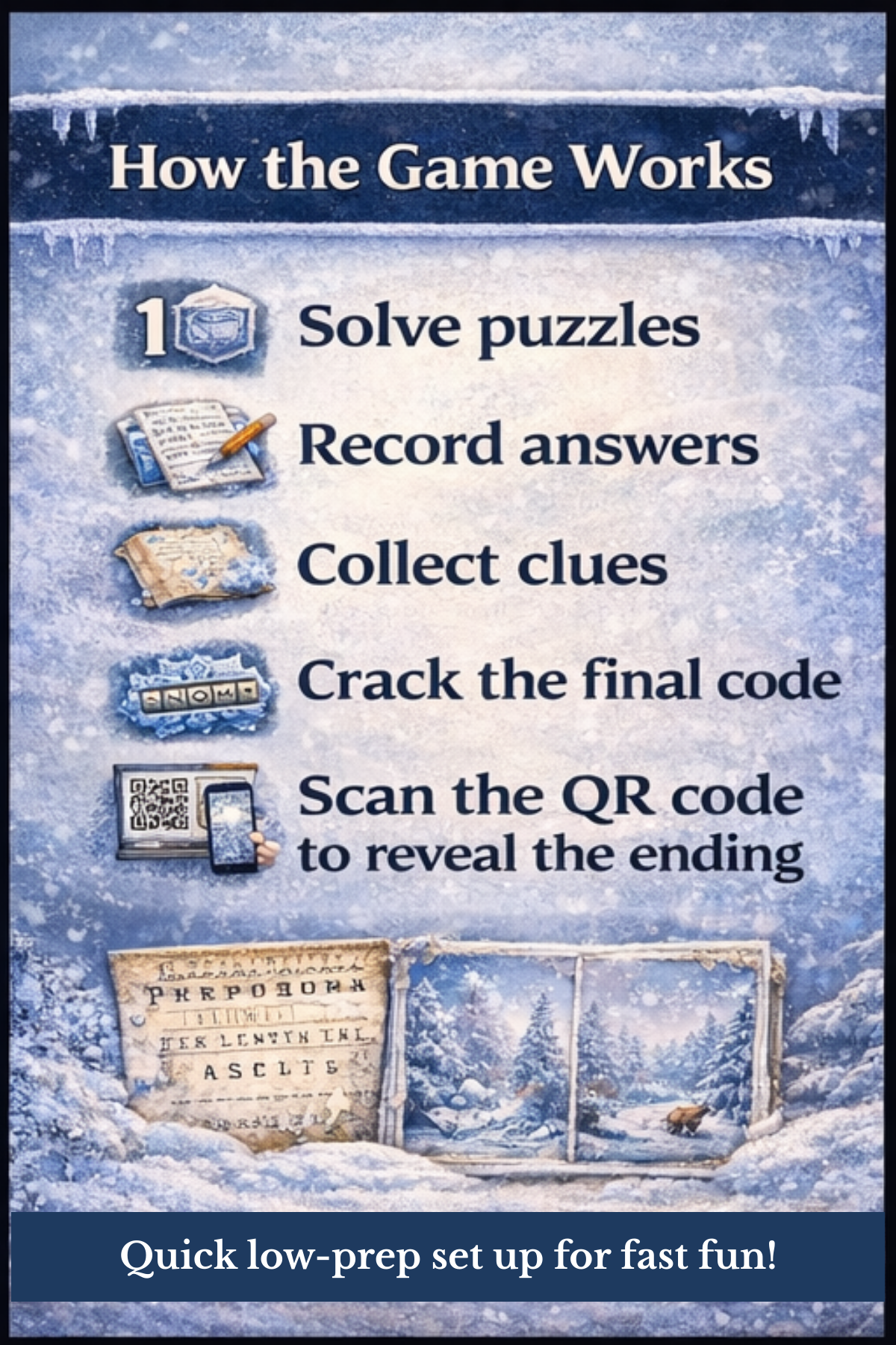 Frozen Storybook Mystery Escape Room – Printable Winter Escape Room Game for Kids | Classroom & Homeschool Activity Ages 7–12