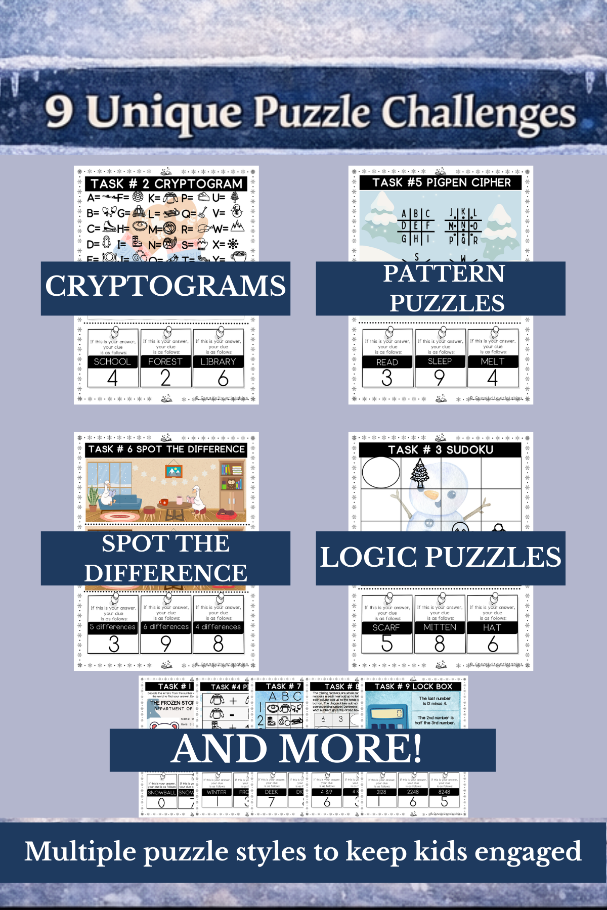 Frozen Storybook Mystery Escape Room – Printable Winter Escape Room Game for Kids | Classroom & Homeschool Activity Ages 7–12