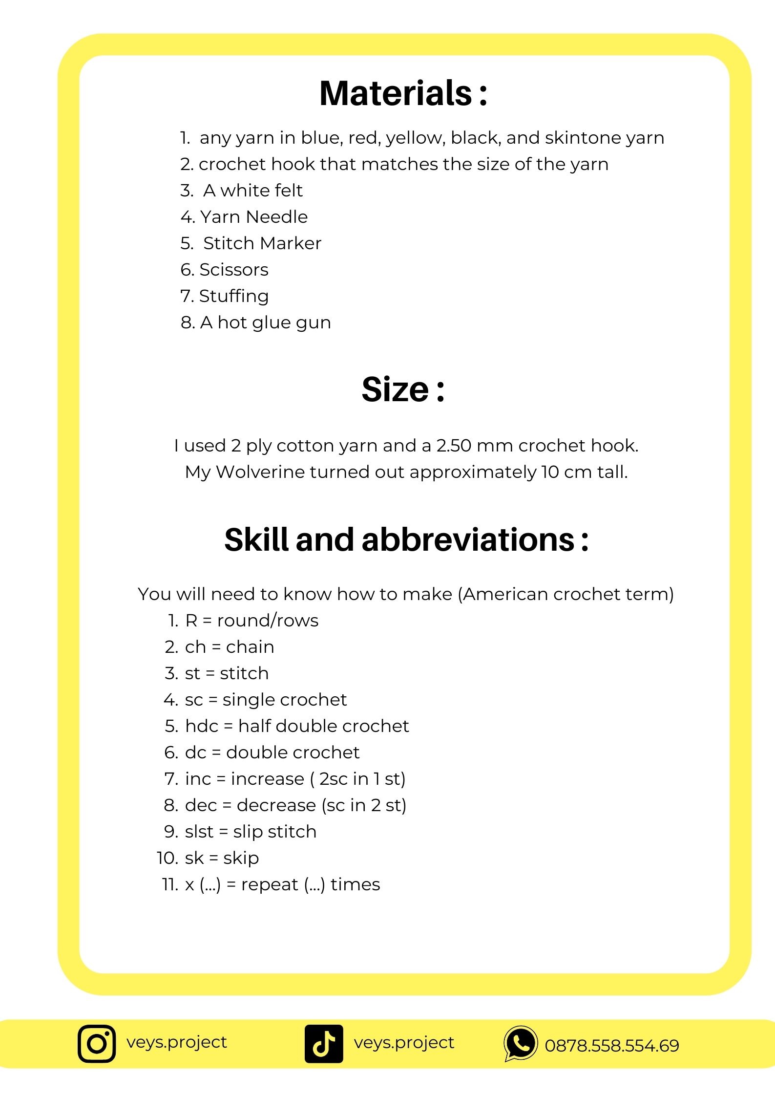 PDF Pattern - Wolverine Crochet Pattern - Wolverine Amigurumi - Digital File -