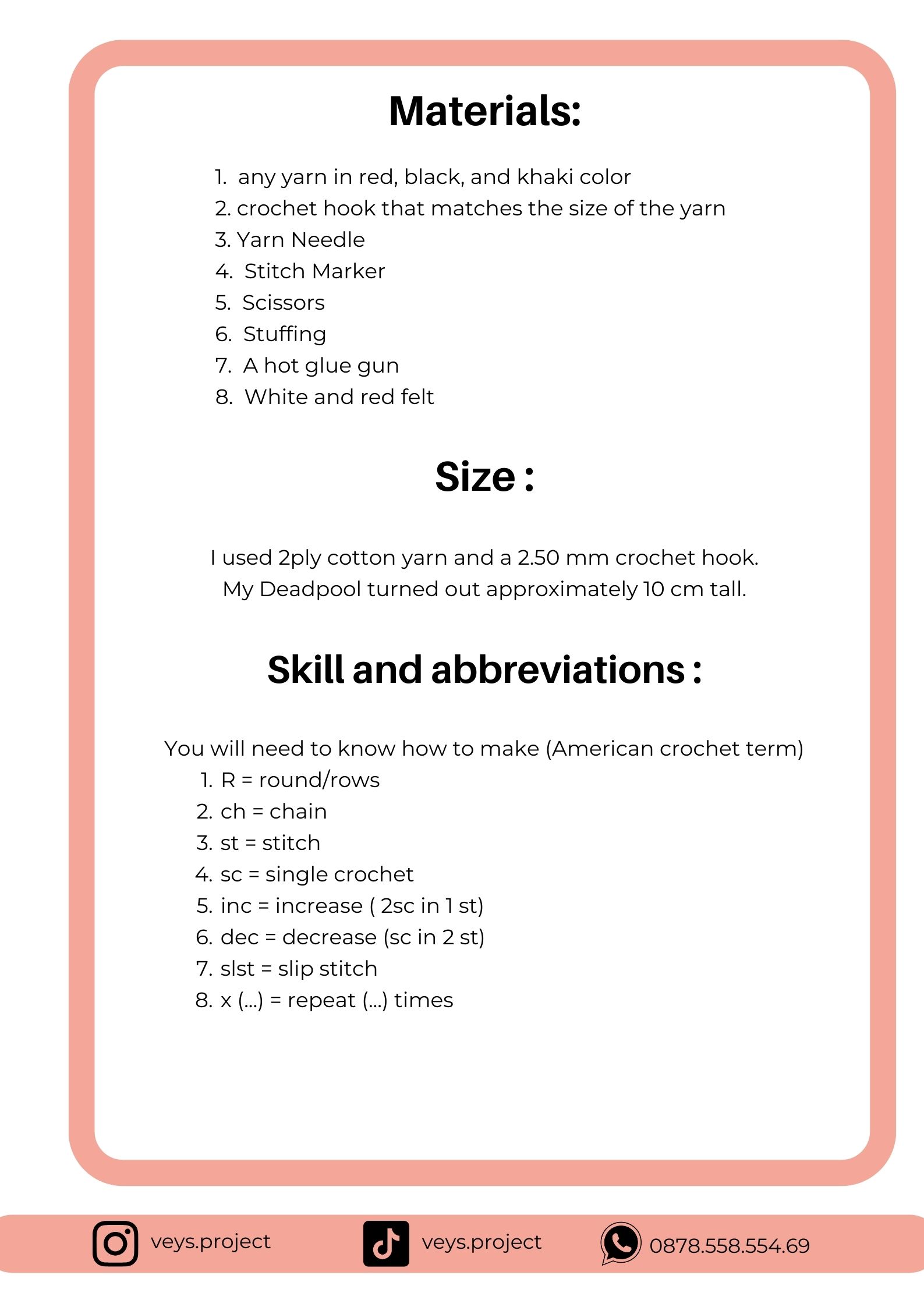 PDF Pattern - Deadpool Crochet Pattern - Deadpool Amigurumi - Digital File -