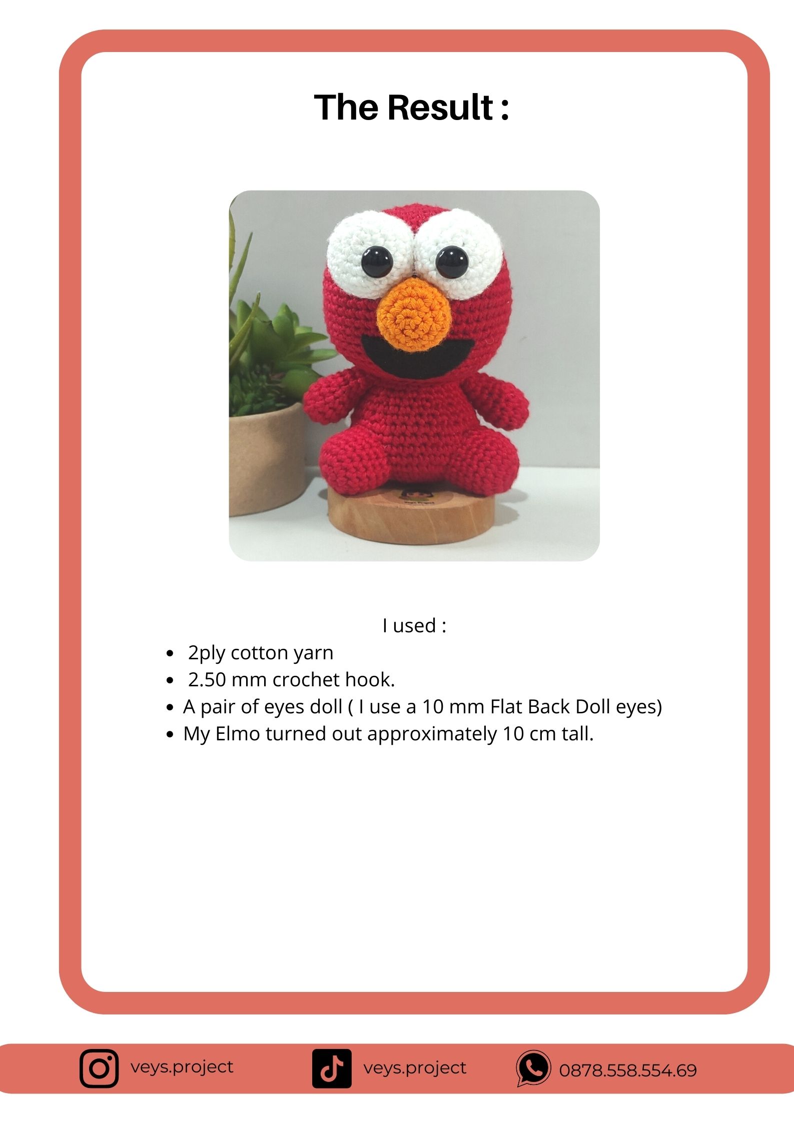 PDF Pattern - Red Monster Crochet Pattern - Red Monster Amigurumi - Digital File -