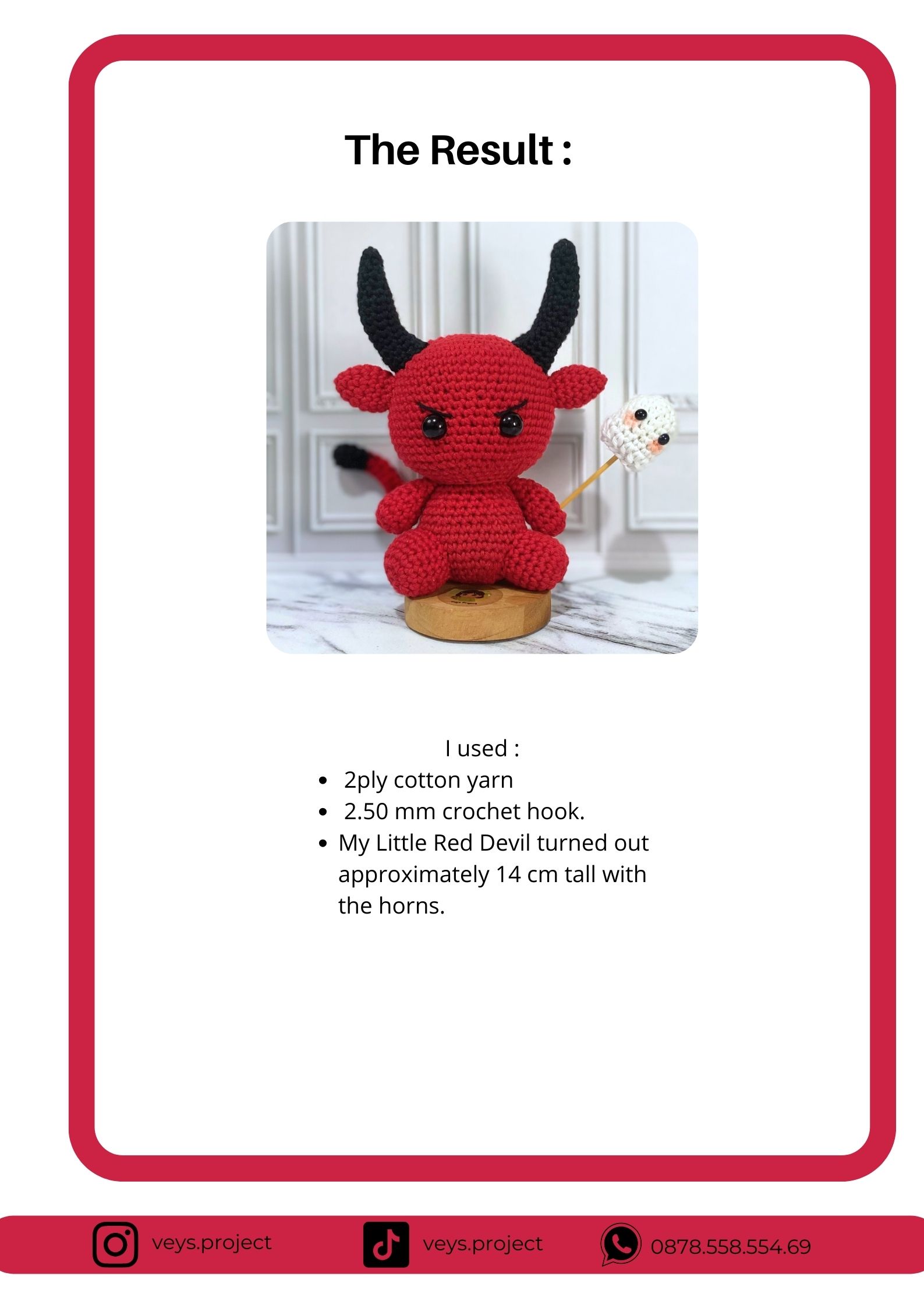 PDF Pattern - Little Red Devil Pattern - Little Red Devil Amigurumi - Digital File