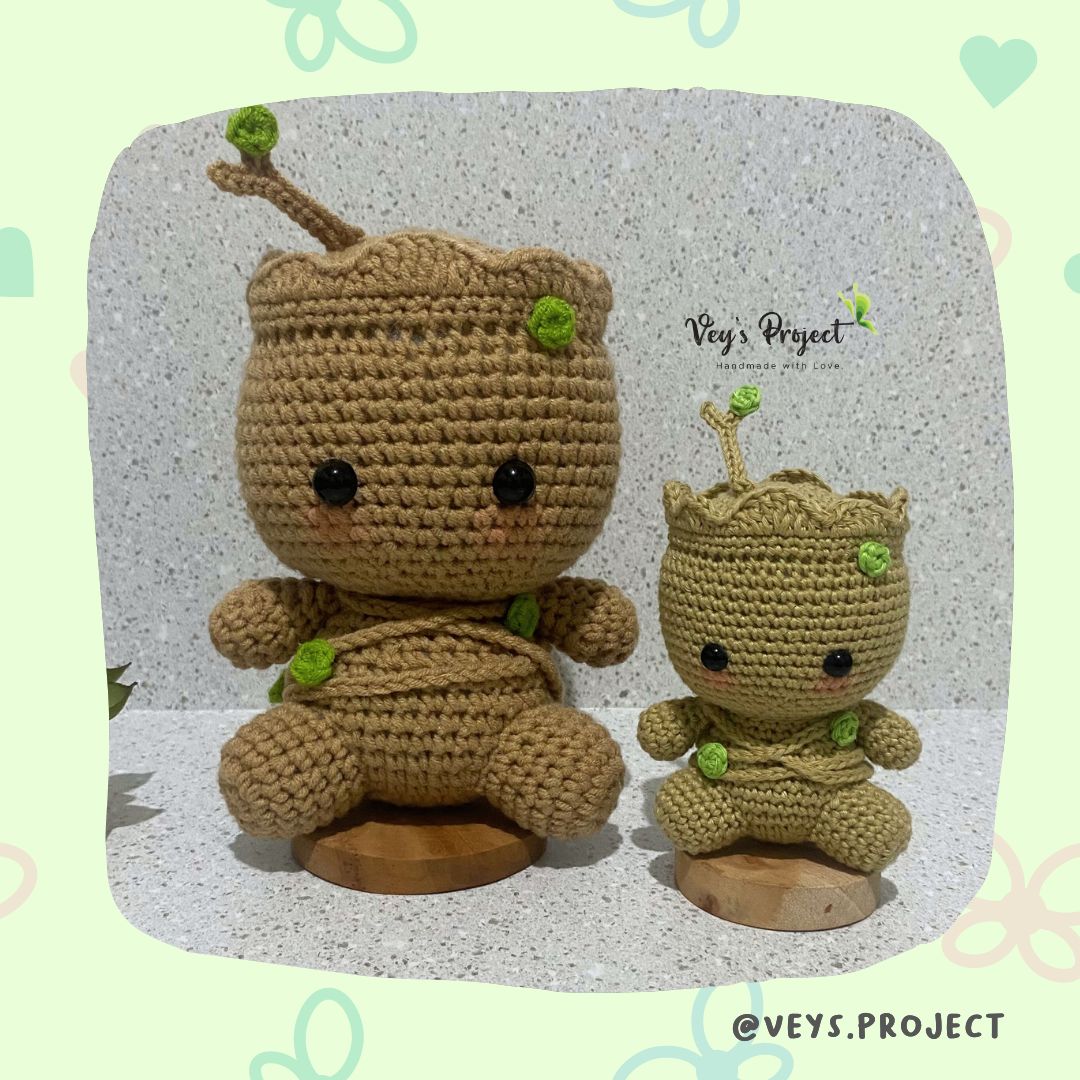 Baby Groot Amigurumi Crochet Pattern (PDF File Pattern)