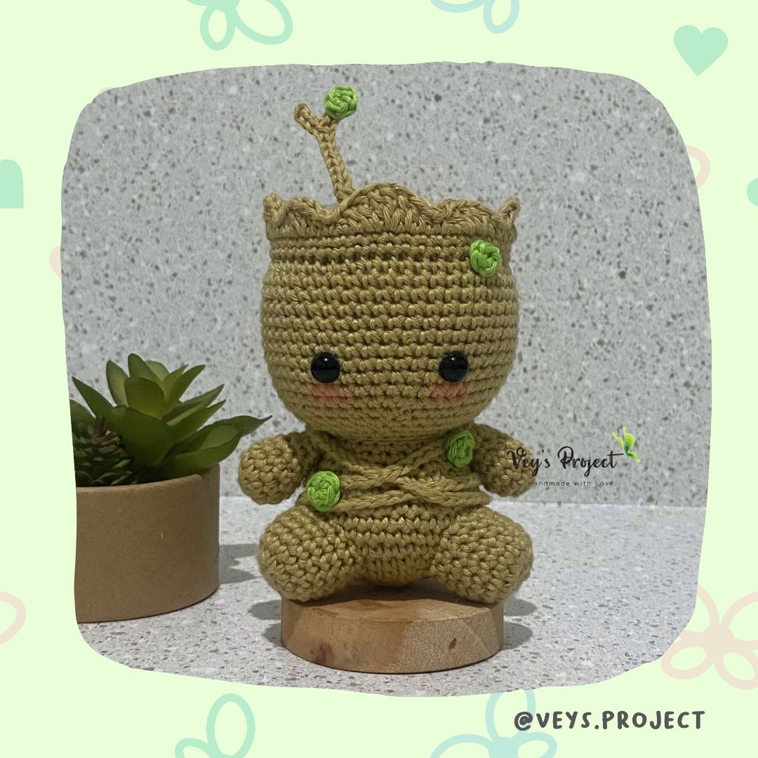 Baby Groot Amigurumi Crochet Pattern (PDF File Pattern)