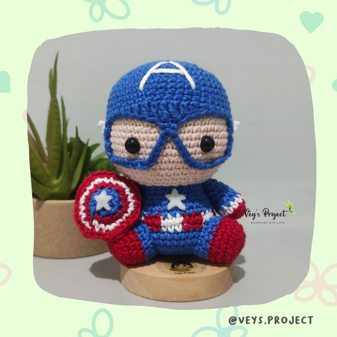 Captain America Amigurumi Crochet Pattern (PDF File Pattern)