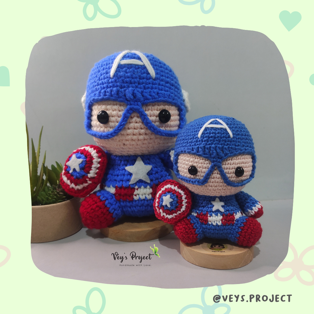 Captain America Amigurumi Crochet Pattern (PDF File Pattern)