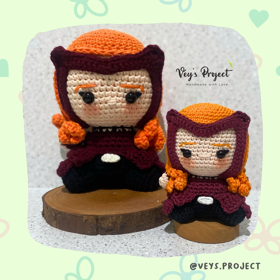 PDF Pattern - Scarlet Witch Crochet Pattern - Scarlet Witch Hero Amigurumi - Digital File -