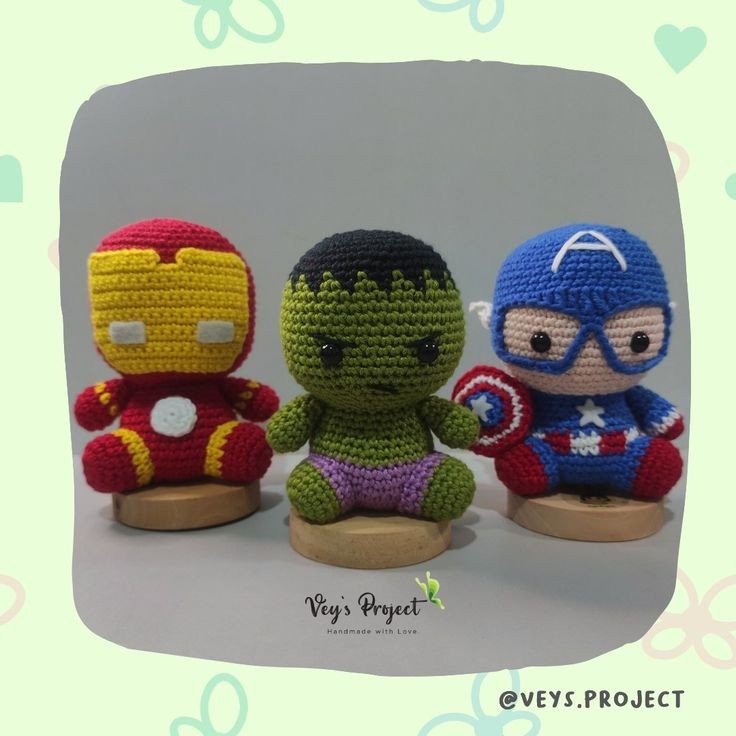 PDF PATTERN BUNDLE - Iron Man, Hulk, Captain America Crochet Pattern - Digital File -