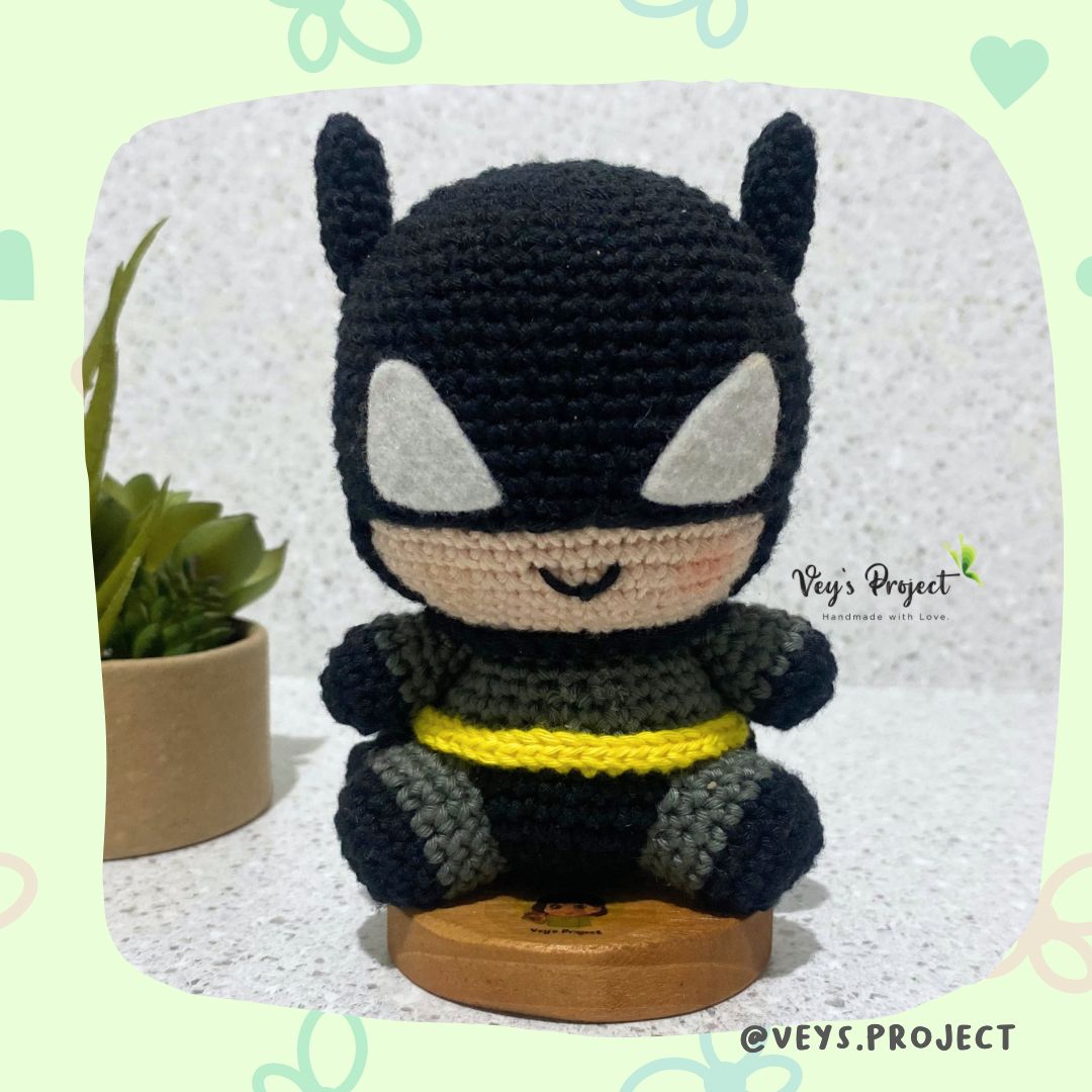 Black Bat Man Amigurumi Crochet Pattern (PDF File Pattern)