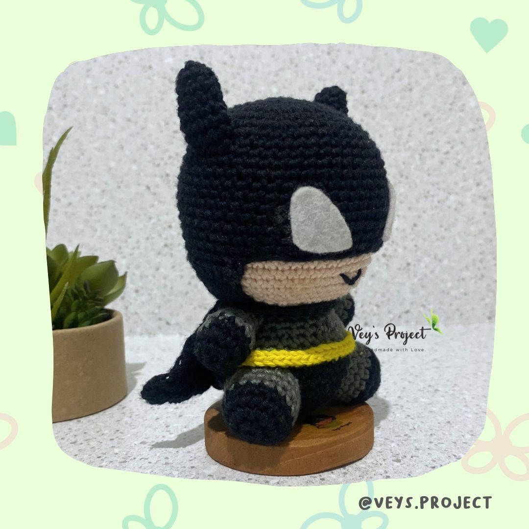 Black Bat Man Amigurumi Crochet Pattern (PDF File Pattern)