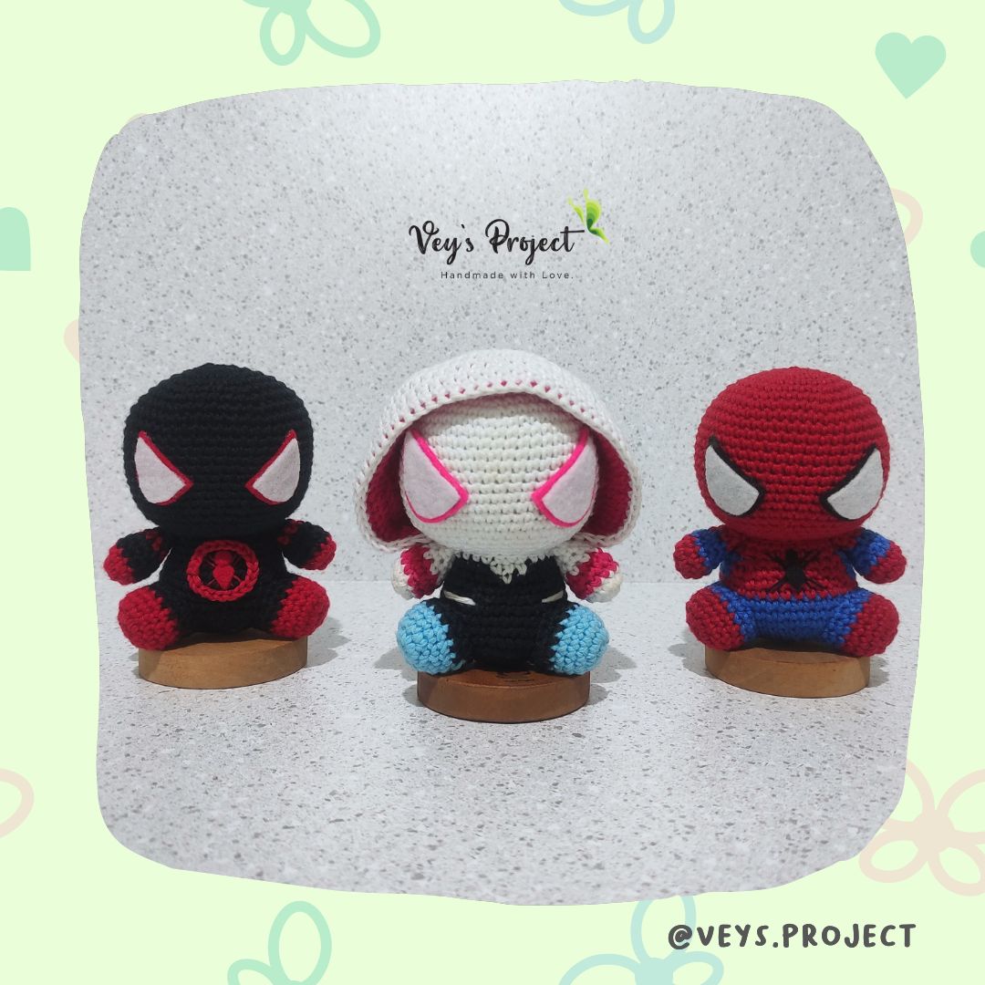 PDF PATTERN BUNDLE - Spiderman Miles Morales - Spider-Gwen - Spiderman Amigurumi- Crochet Pattern - Digital File -