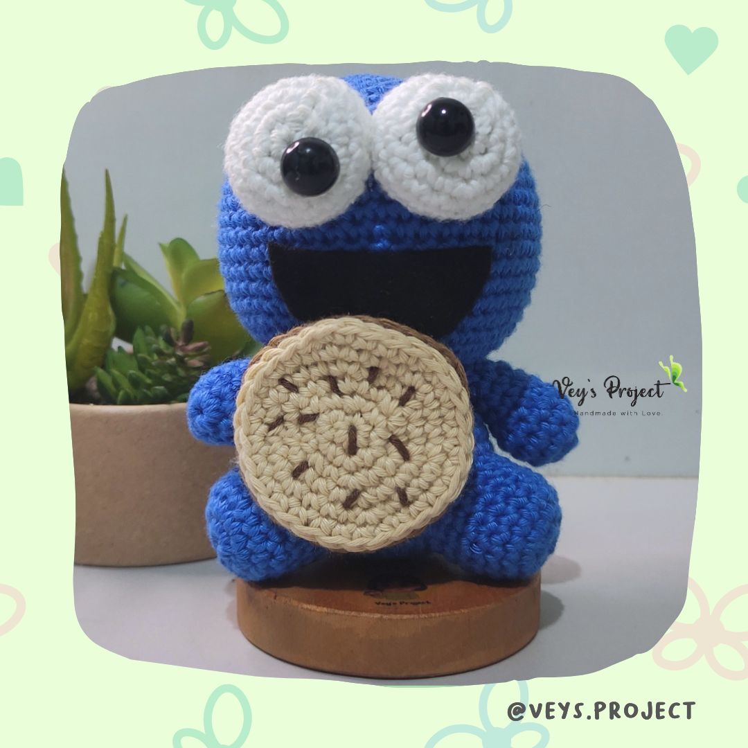 PDF Pattern - Blue Monster Crochet Pattern - Blue Monster Amigurumi - Digital File -