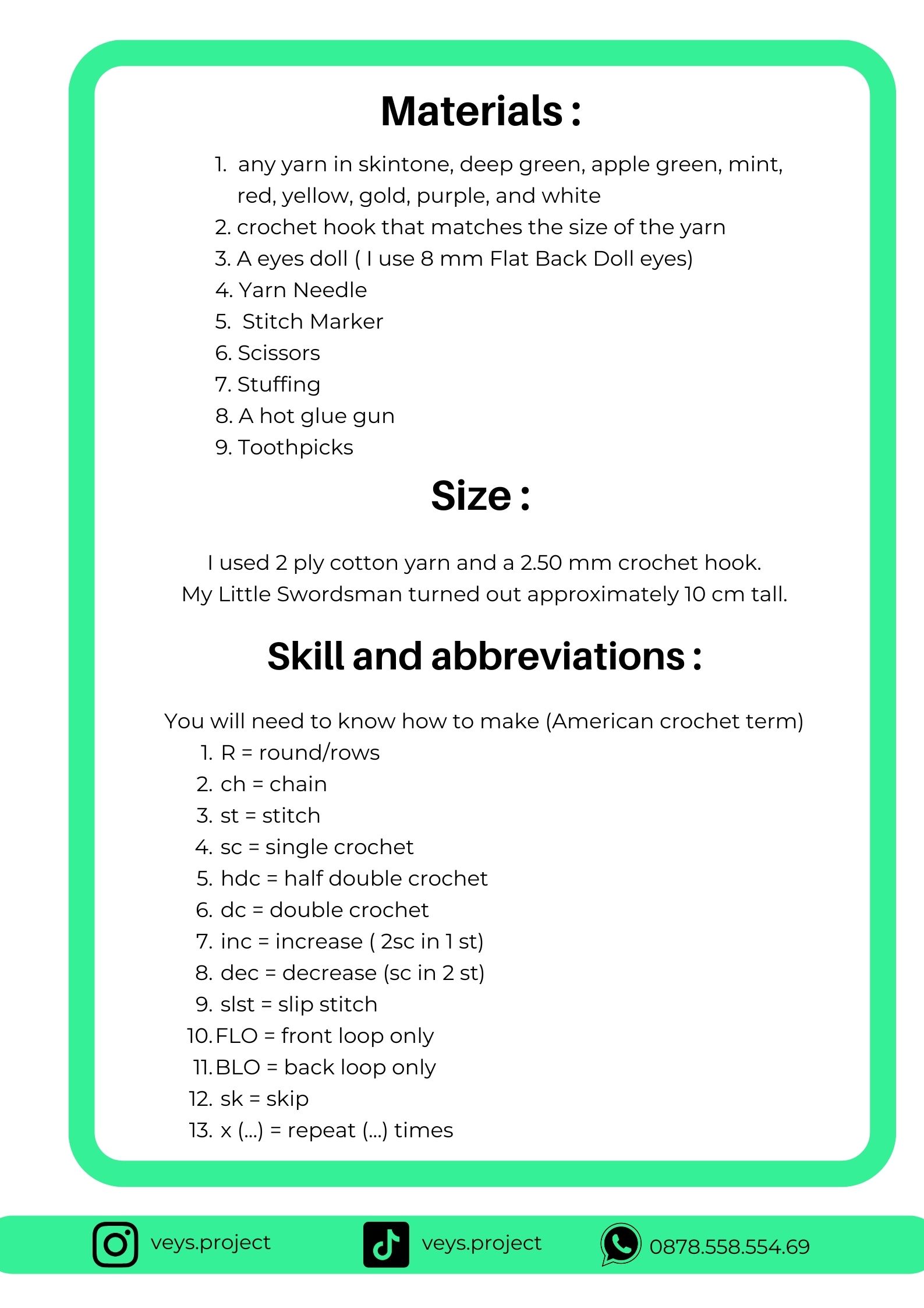 Little Swordsman Amigurumi Crochet Pattern (PDF File Pattern)