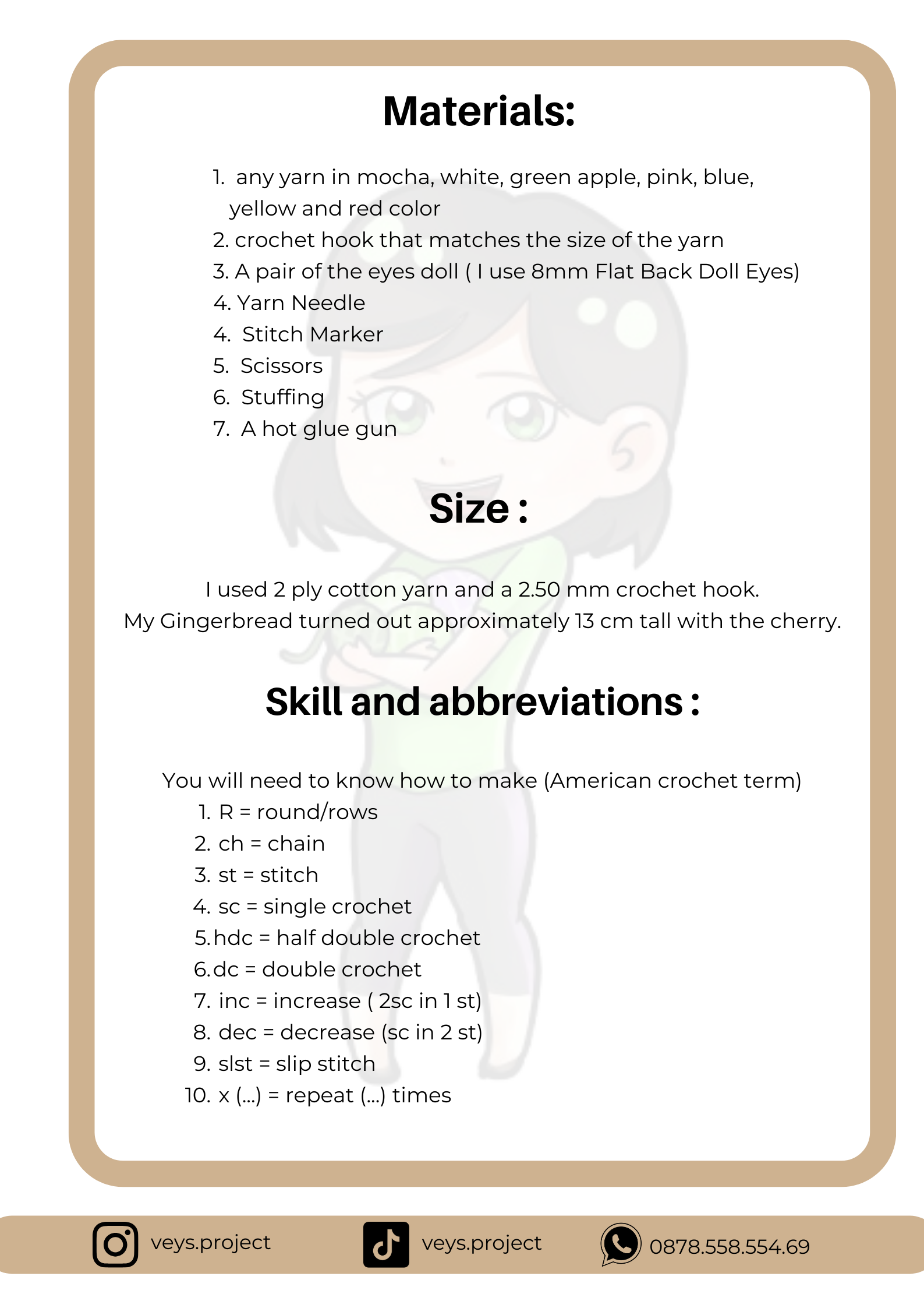 PDF Pattern - Gingerbread Crochet Pattern - Gingerbread Amigurumi - Digital File -