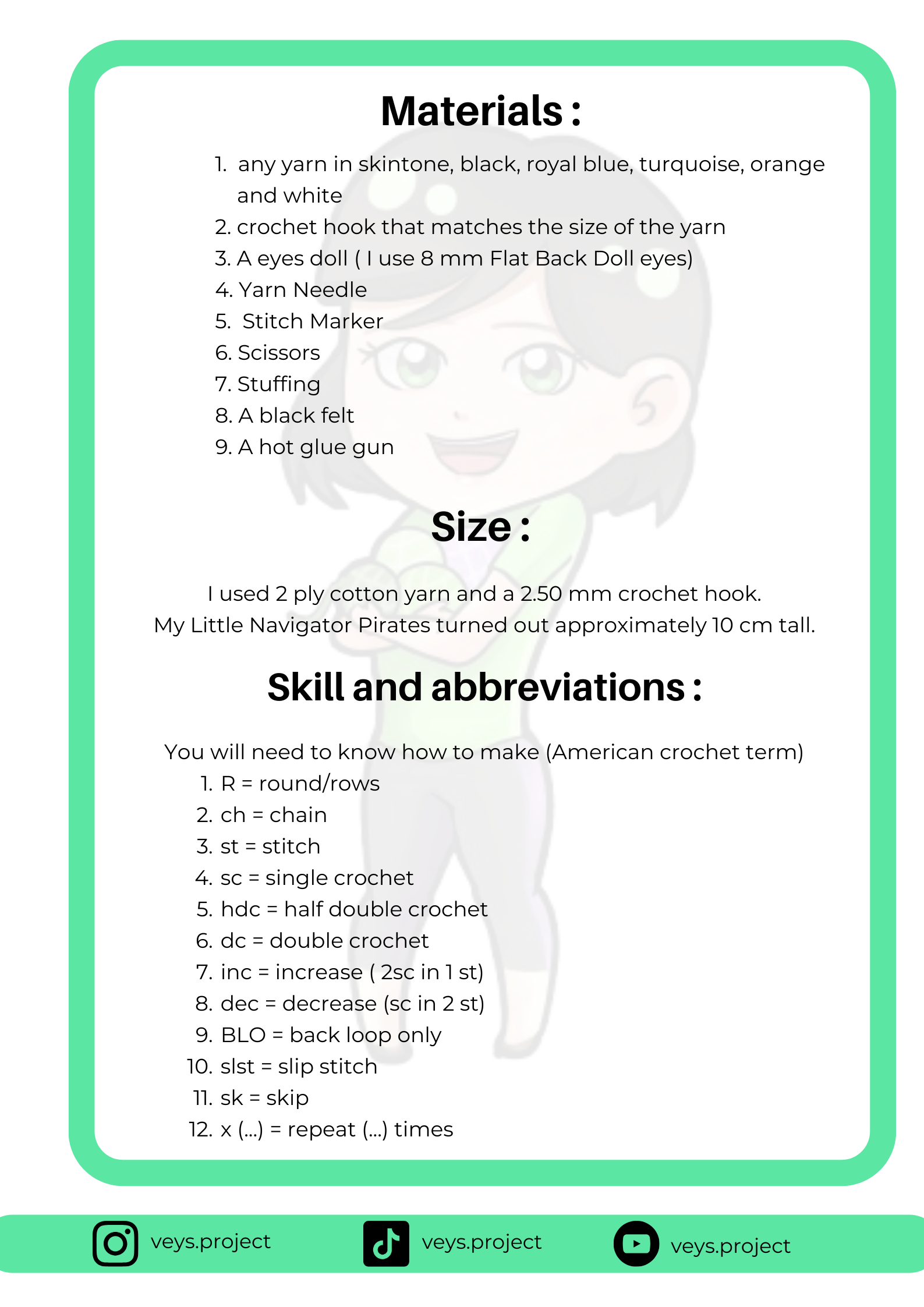 PDF Pattern - Little Navigator Pirates Crochet Pattern - Little Navigator Pirates Amigurumi - Digital File -