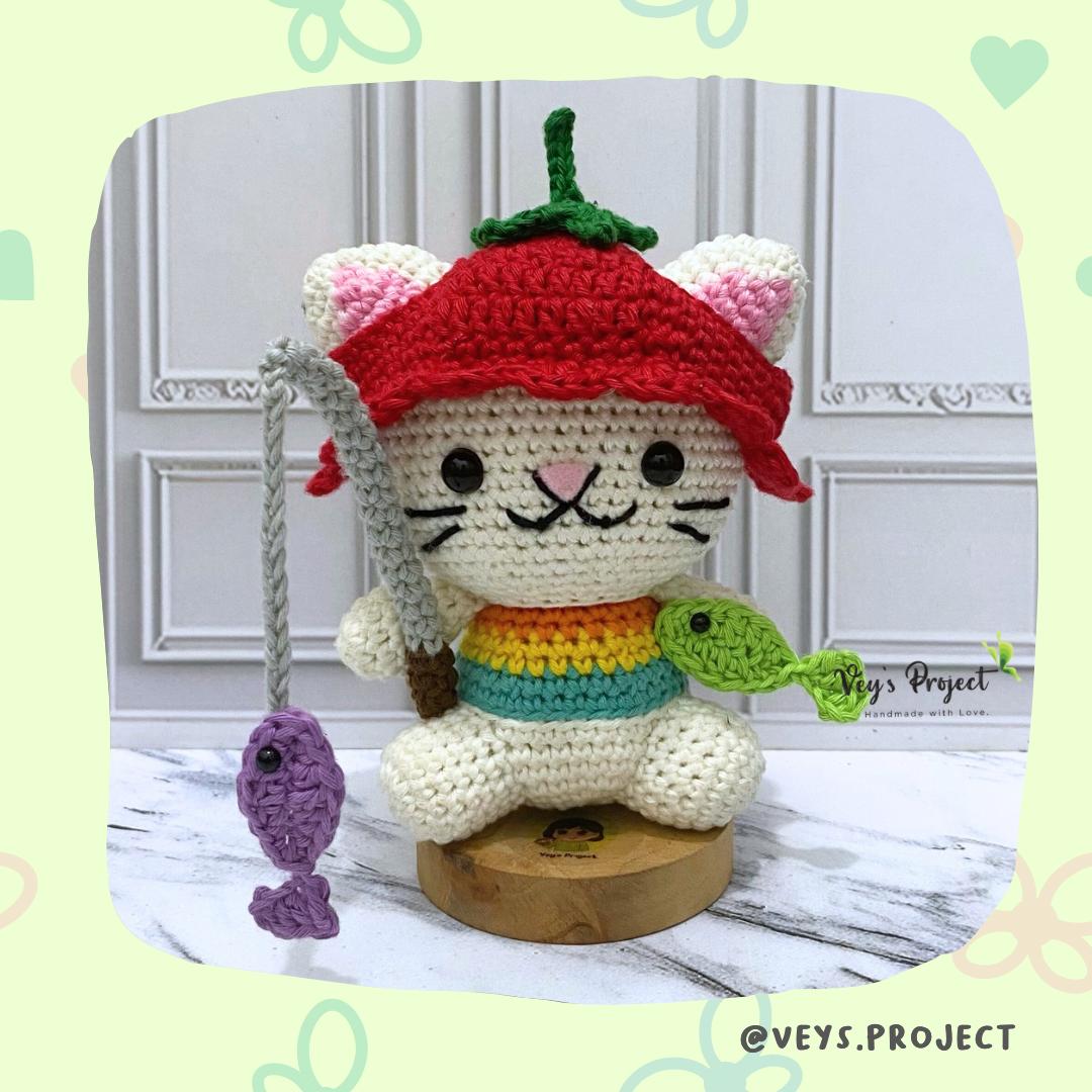 Berry The Fishercat Amigurumi Crochet Pattern (PDF File Pattern)