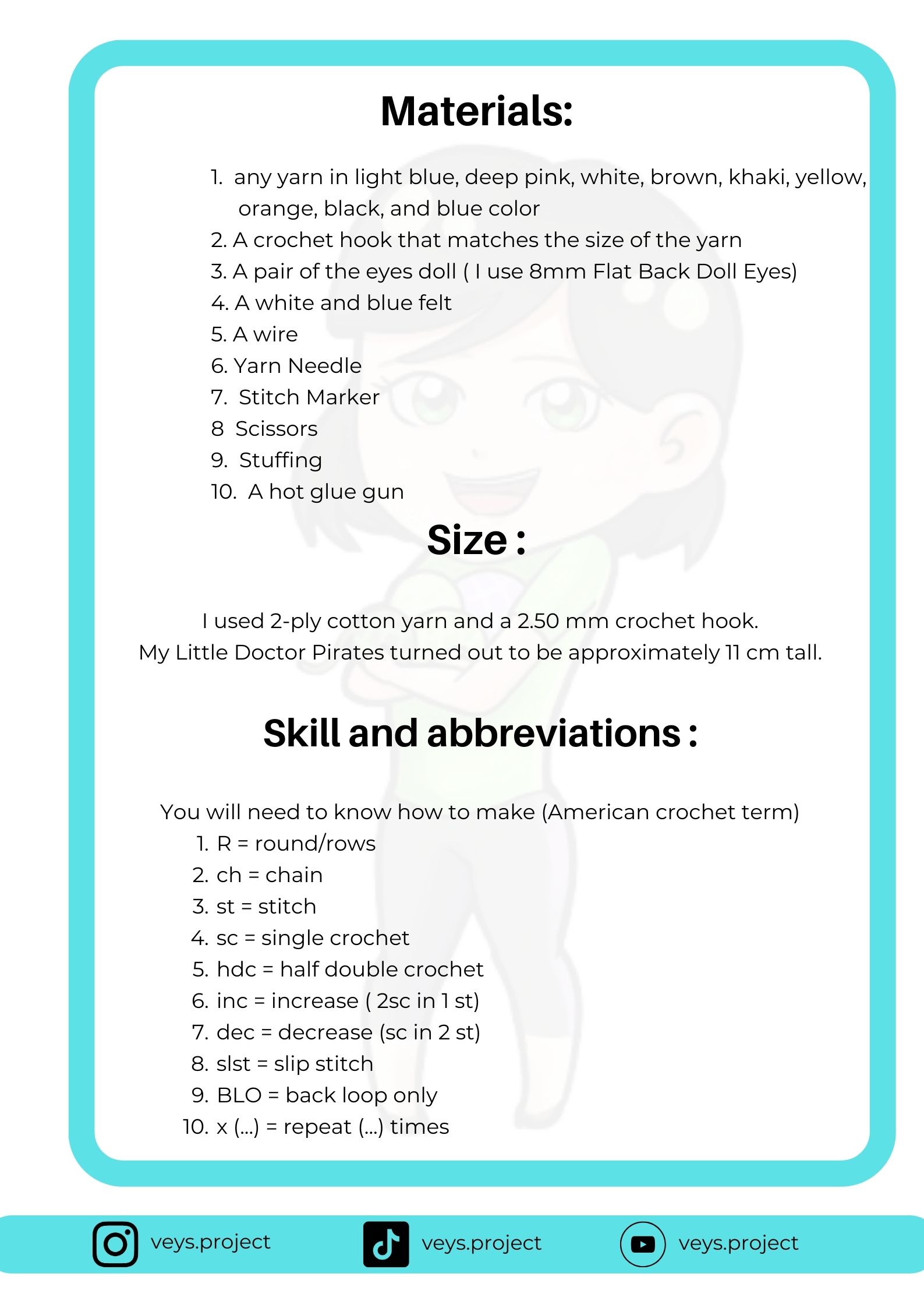 Little Doctor Pirates Amigurumi Crochet Pattern (PDF File Pattern)