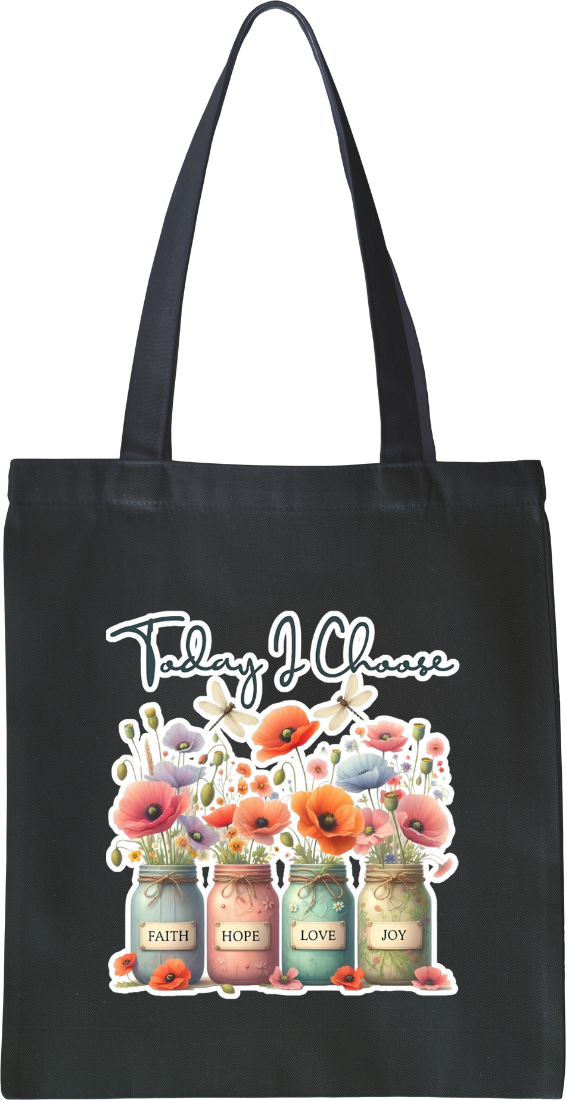 Inspirational Floral Canvas Tote Bag