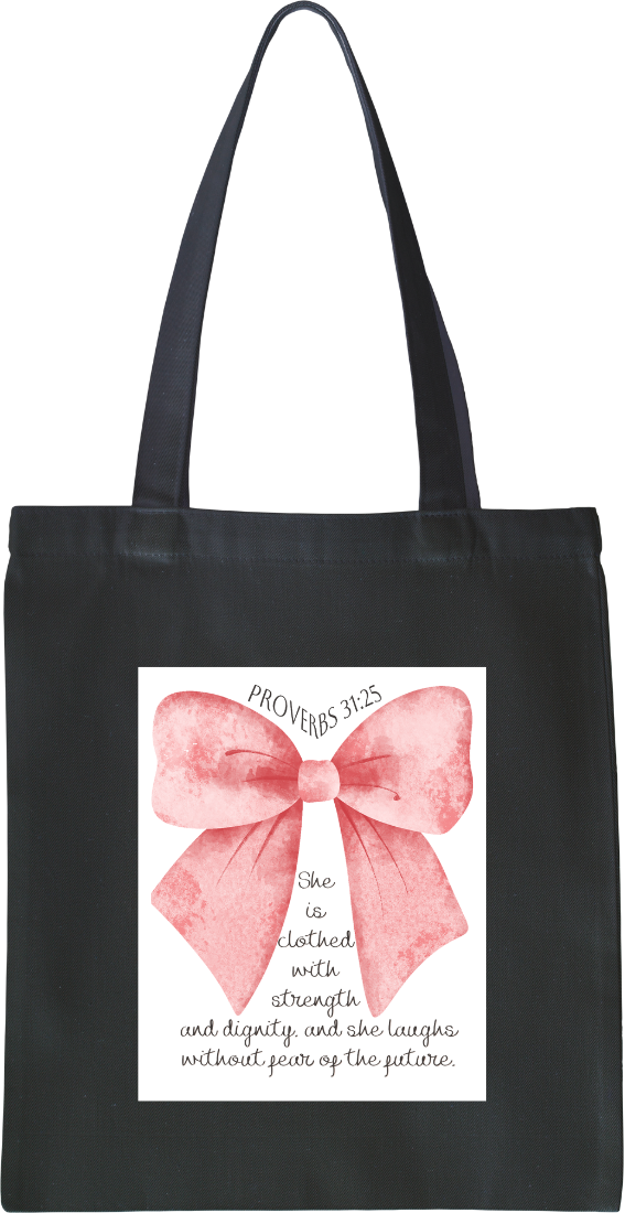 Proverbs 31:25 Canvas Tote Bag