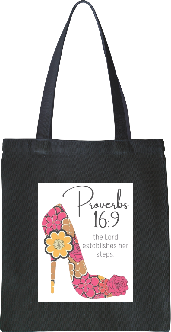Proverbs 16:9 Inspirational Tote Bag