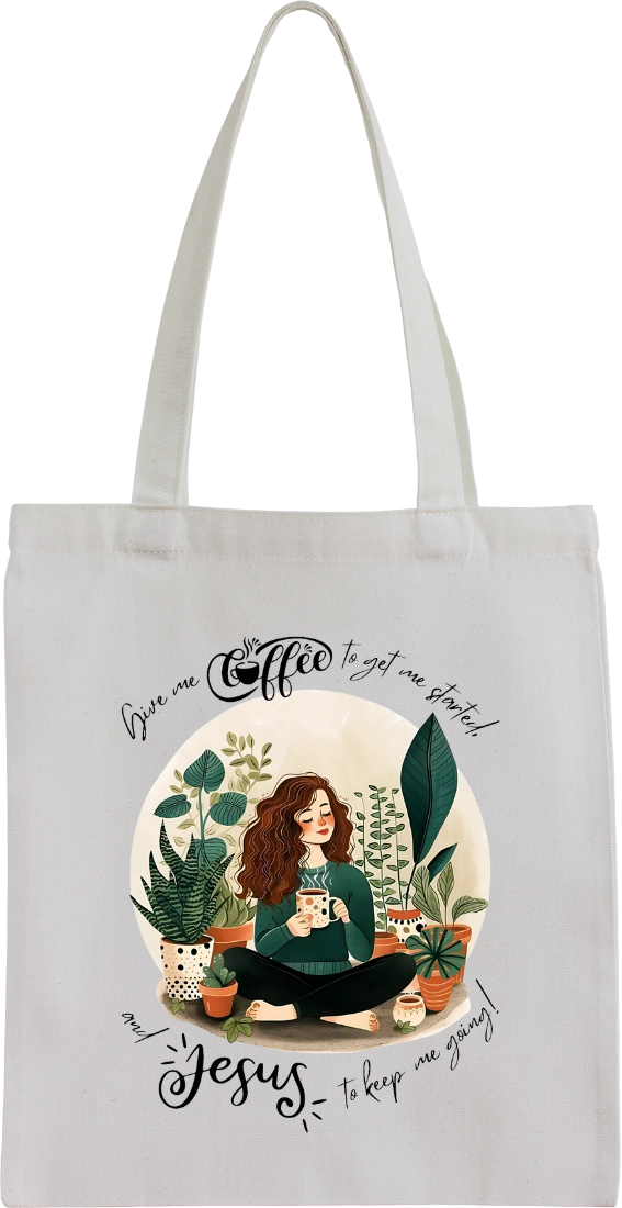 Inspirational Coffee & Jesus Tote Bag