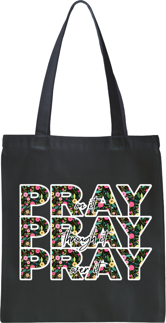 Floral 'Pray' Tote Bag