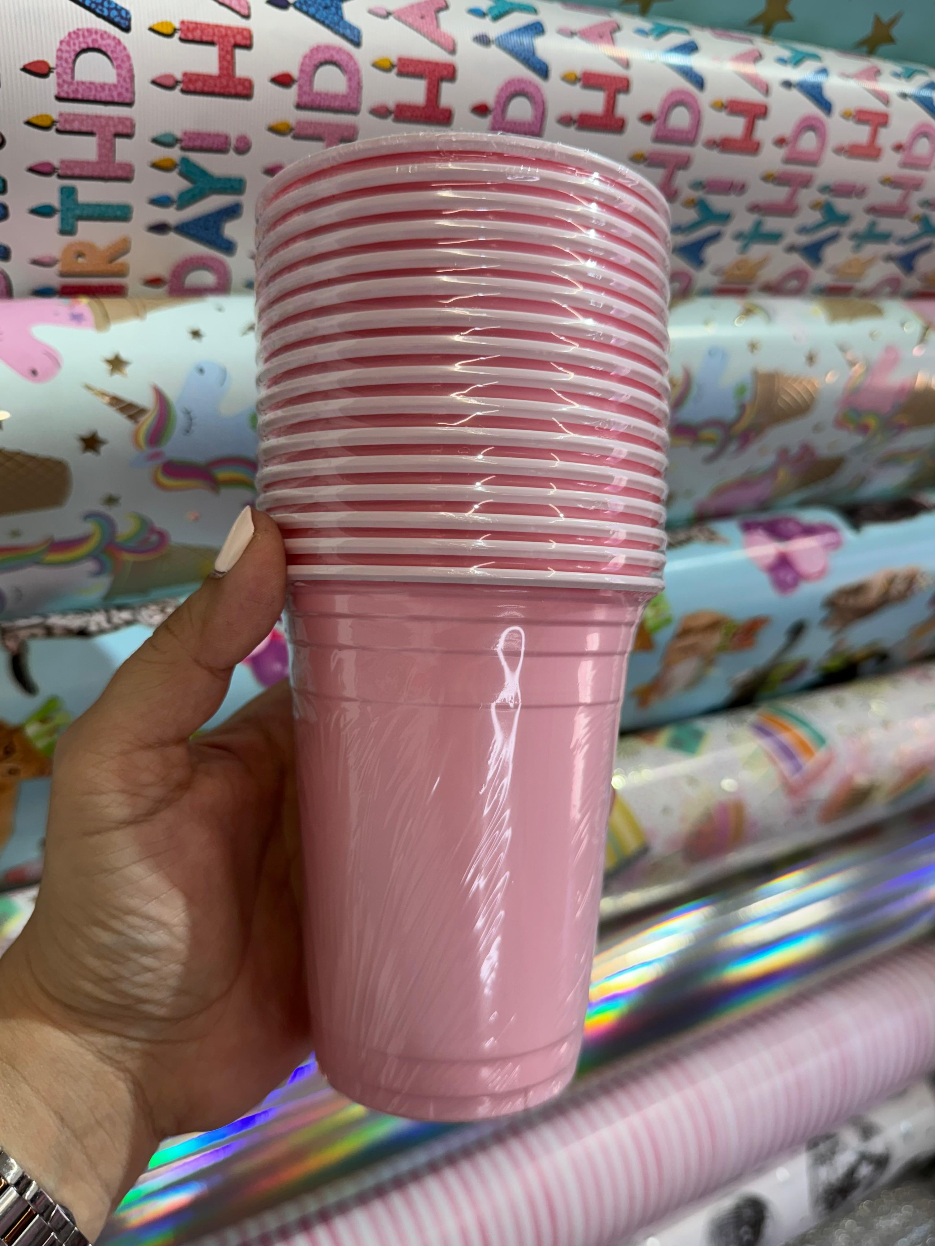 VASOS DESECHABLES BABY PINK