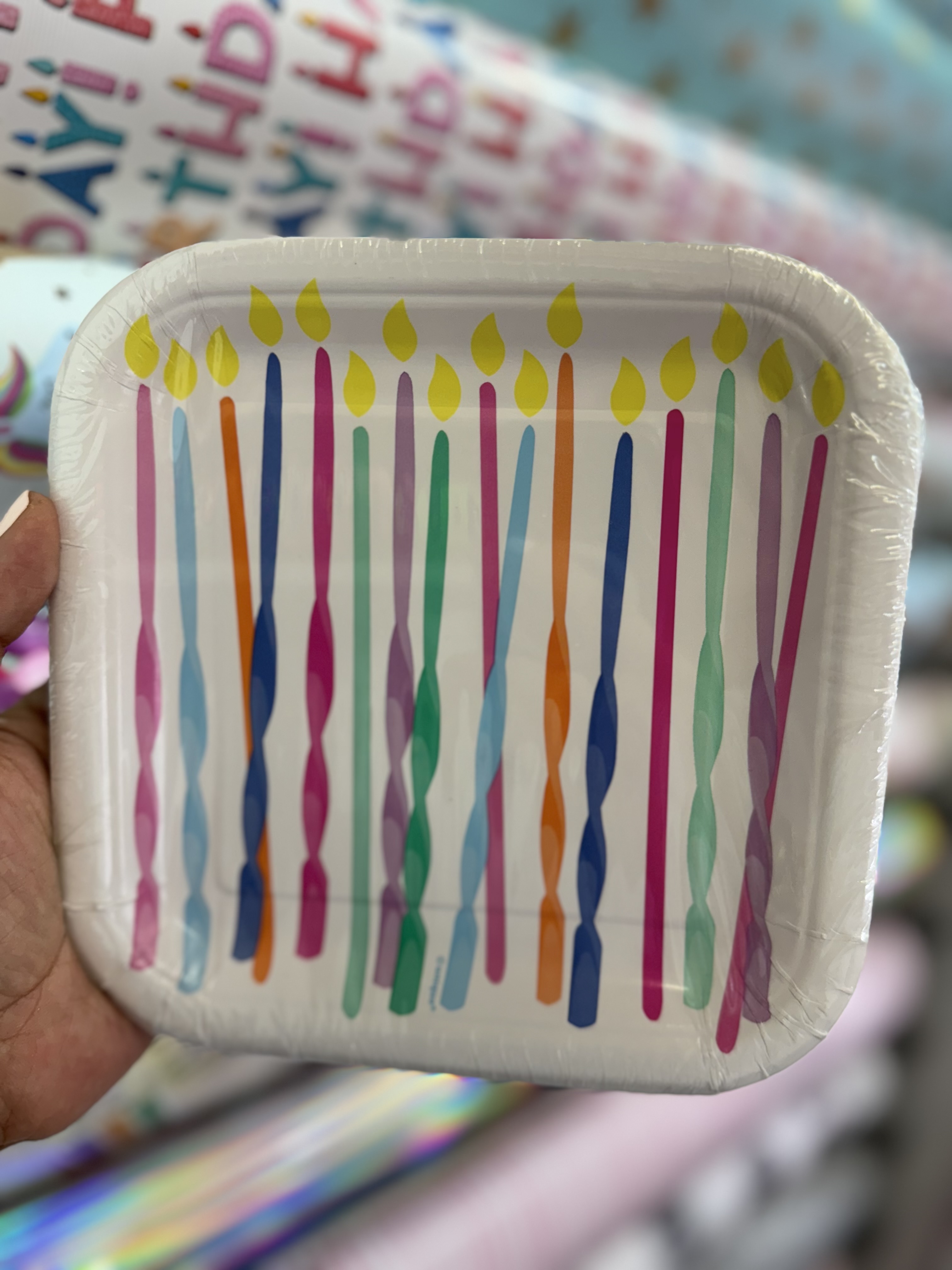 PLATO PASTELERO VELAS HAPPY BDAY