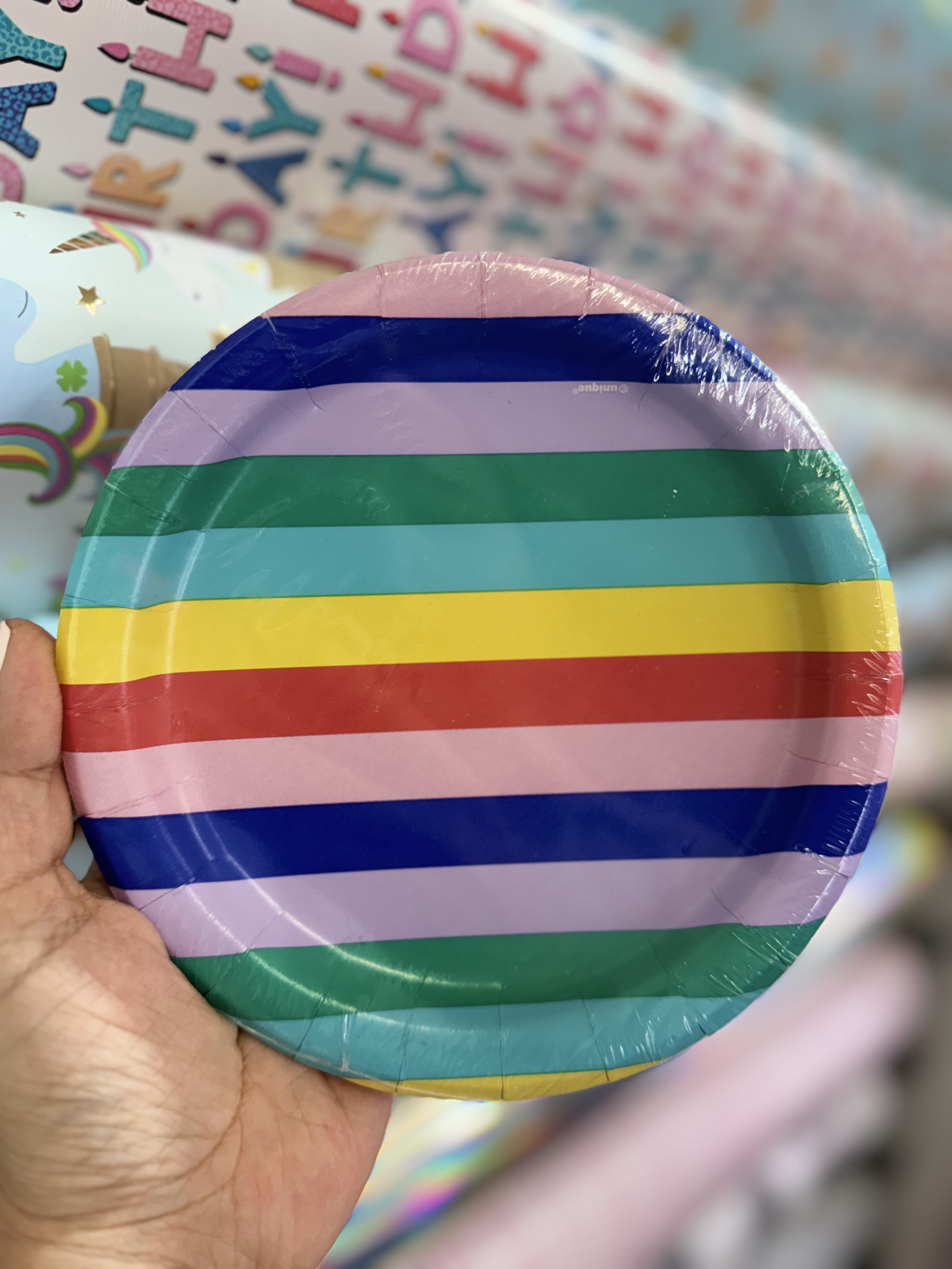 PLATO PASTEL "LINEAS MULTICOLOR"