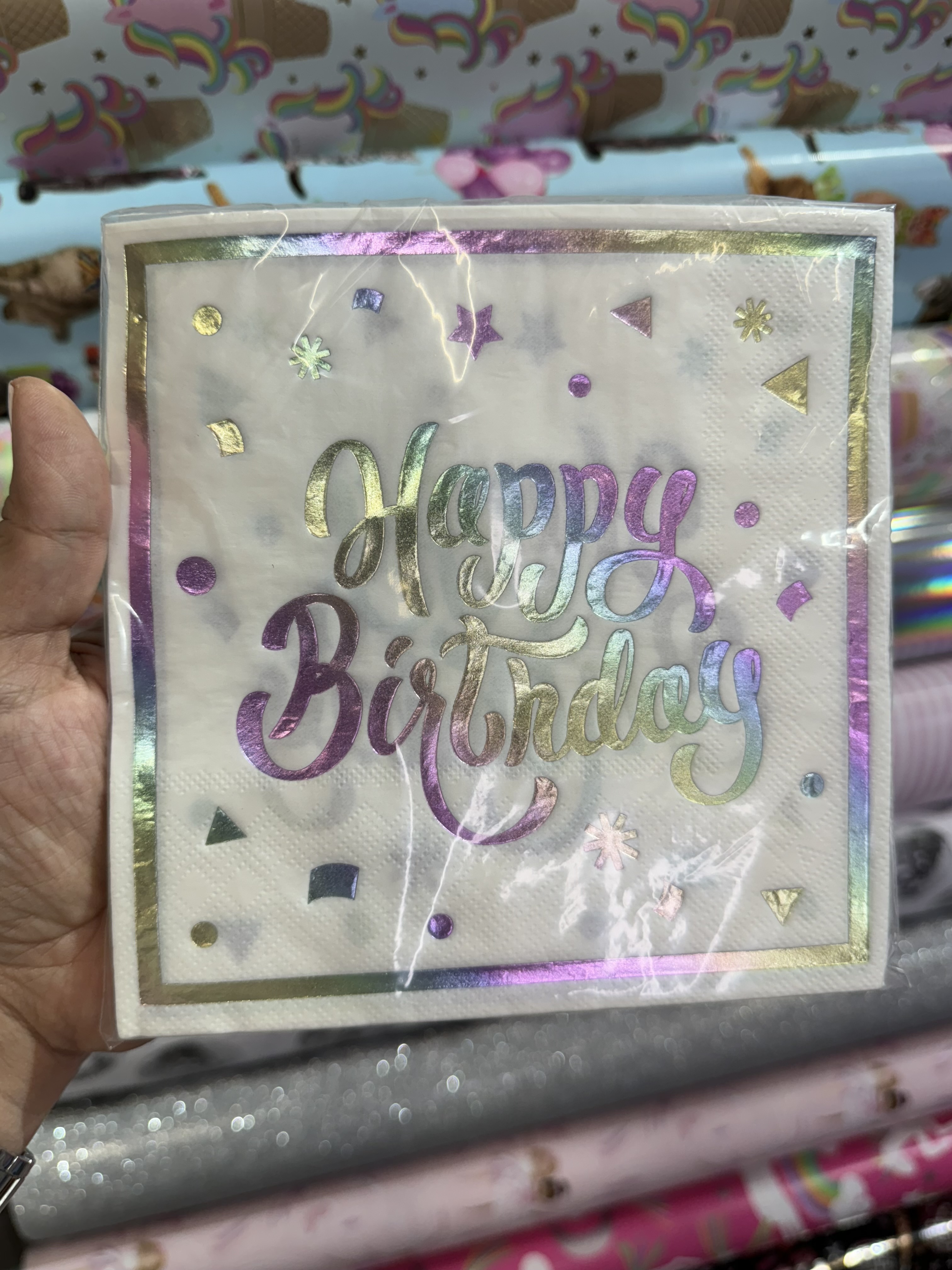 SERVILLETA GRANDE "FOIL MULTICOLOR"